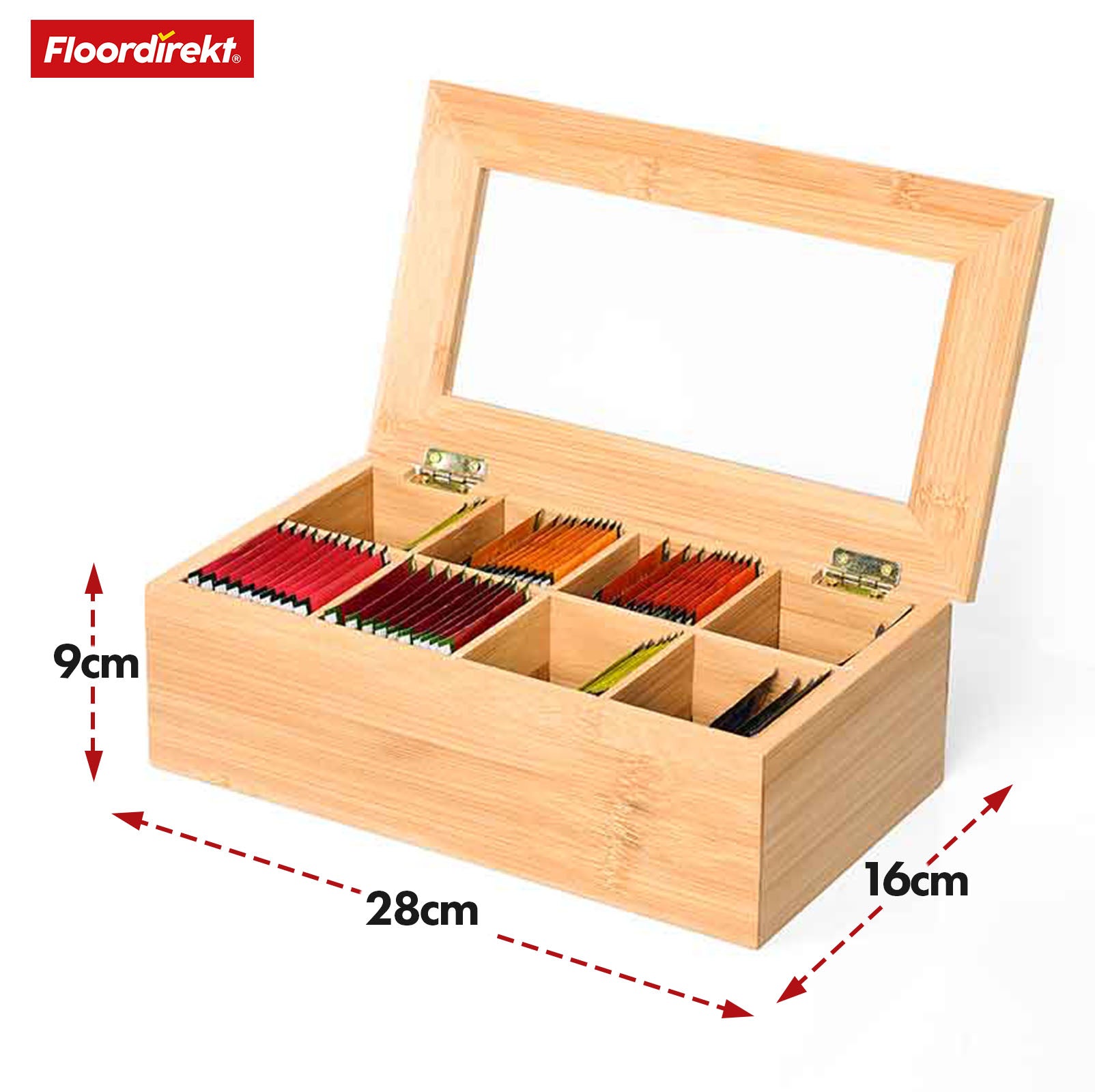 Boîte à thé en bambou avec couvercle | Rangement pratique et élégant pour le thé | Disponible en deux tailles