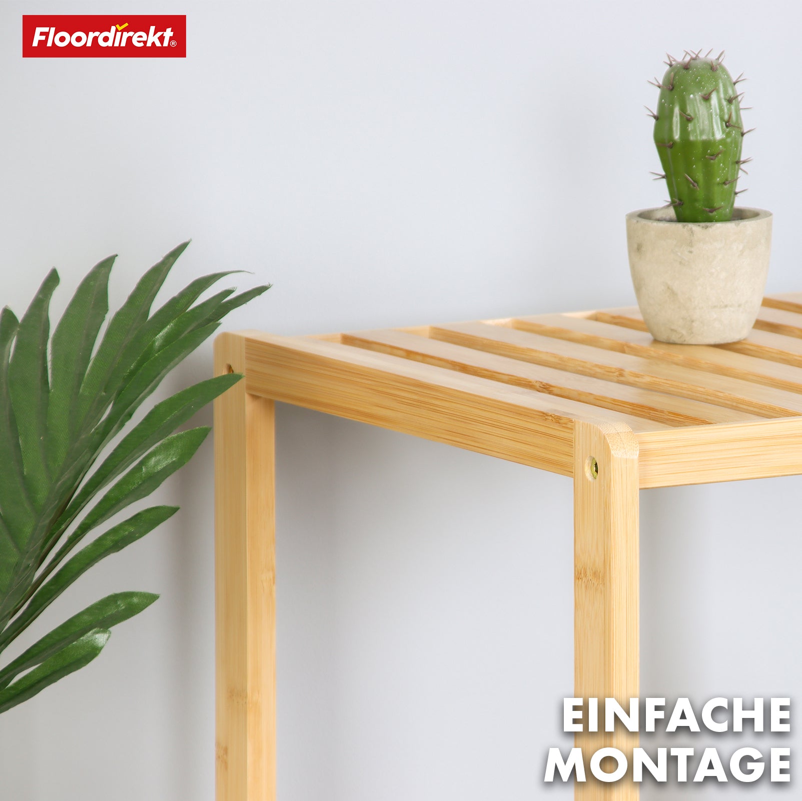 Étagère sur pied en bambou | Lowa | Idéale pour disposer vos accessoires de manière créative | Disponible en 3 tailles