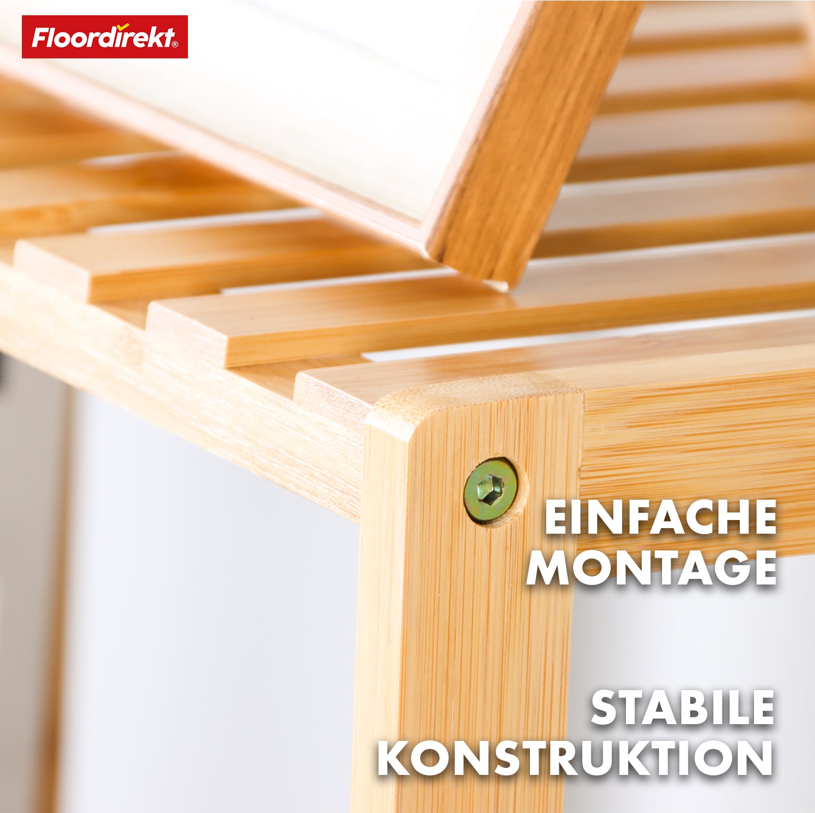 Étagère sur pied en bambou | Kansas | Étagère en bois élégante et peu encombrante avec 3 étages pour un rangement stylé
