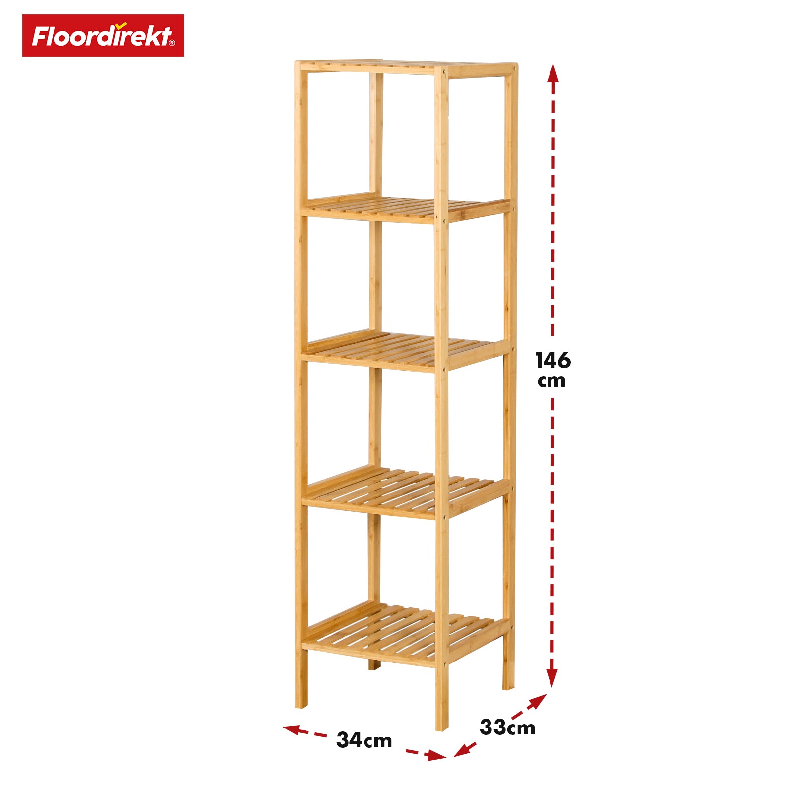 Étagère sur pied en bambou | Lowa | Idéale pour disposer vos accessoires de manière créative | Disponible en 3 tailles