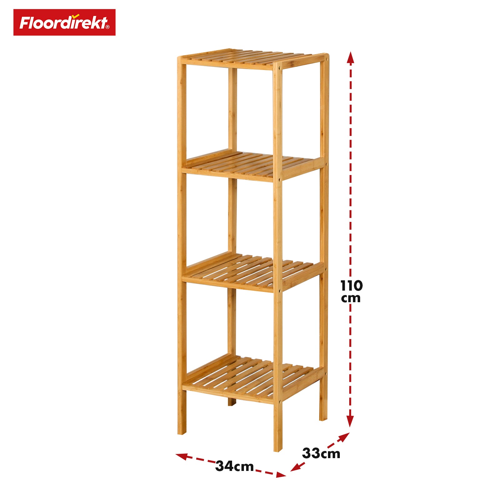 Étagère sur pied en bambou | Lowa | Idéale pour disposer vos accessoires de manière créative | Disponible en 3 tailles