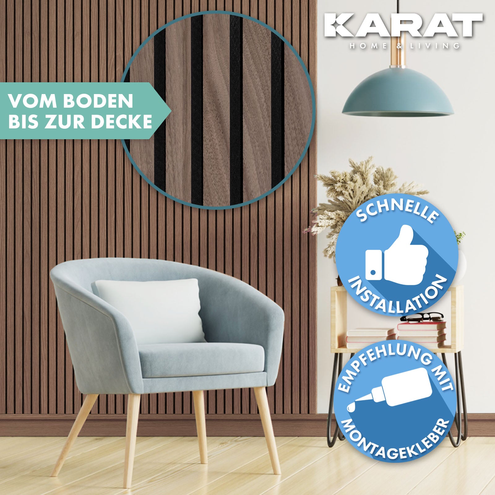 Panneaux acoustiques imitation bois | Design intemporel pour une acoustique agréable dans la pièce | Disponible en 3 designs et 2 tailles
