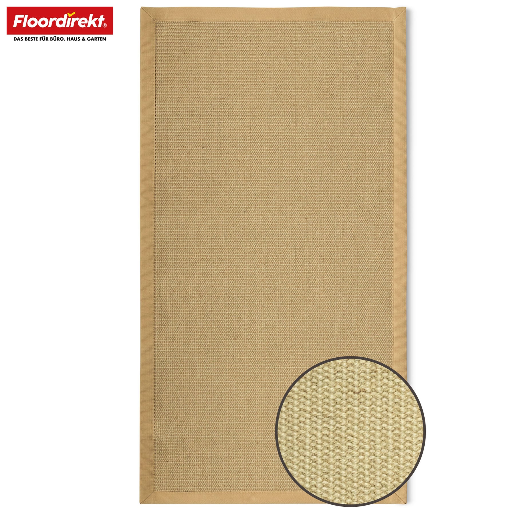Tapis de jute | Bombay | Avec dos antidérapant & bordure en coton | Dans de nombreuses tailles