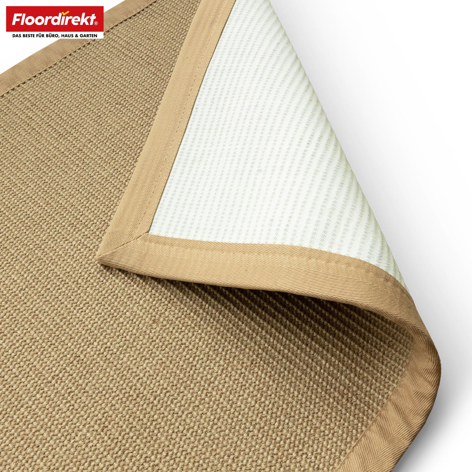 Tapis de jute | Bombay | Avec dos antidérapant & bordure en coton | Dans de nombreuses tailles
