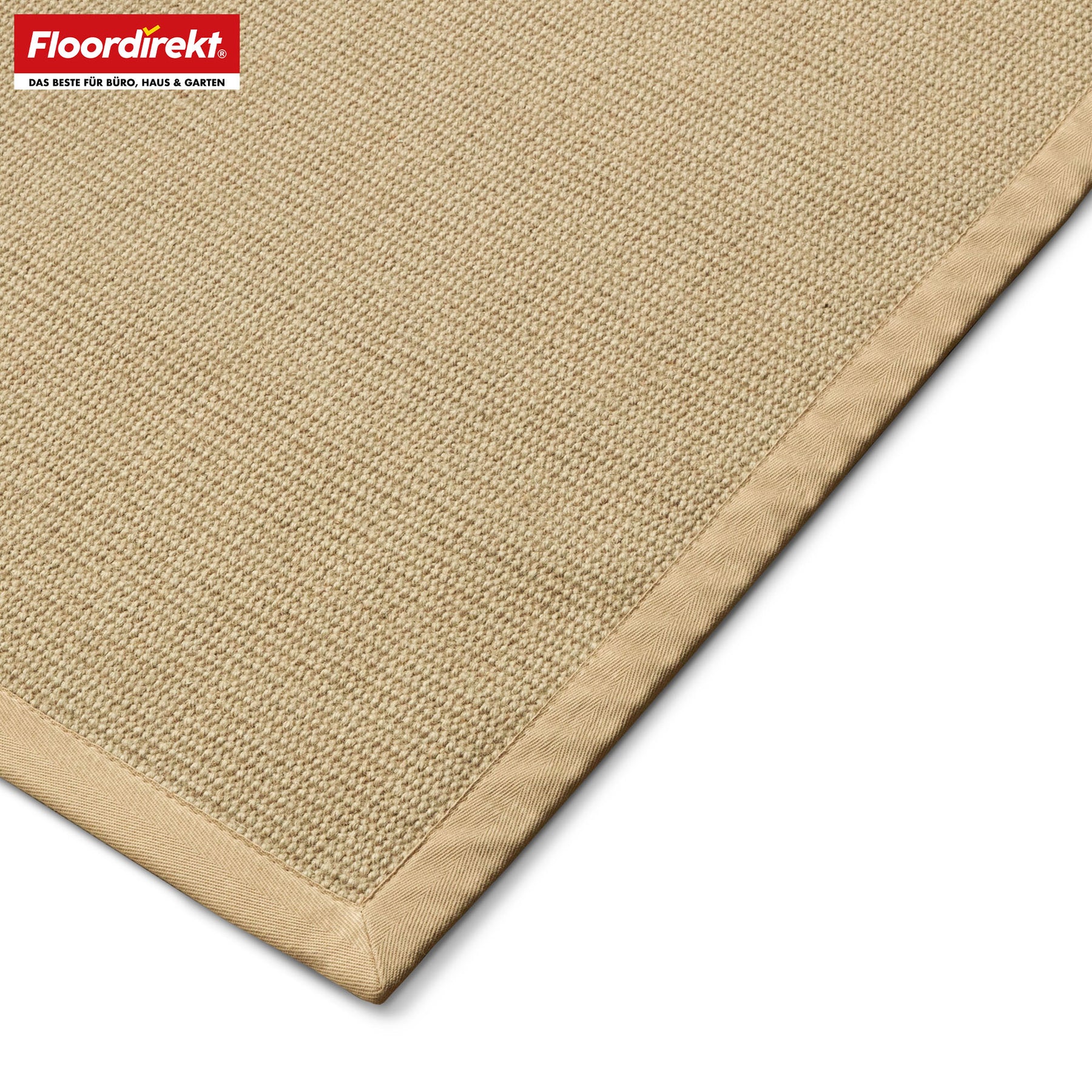 Tapis de jute | Bombay | Avec dos antidérapant & bordure en coton | Dans de nombreuses tailles