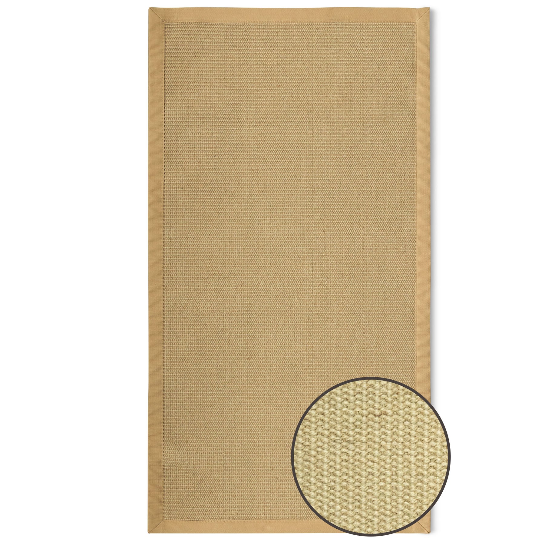 Tapis en sisal | Mumbai | tapis en fibres naturelles avec bordure en coton | disponible en différentes tailles