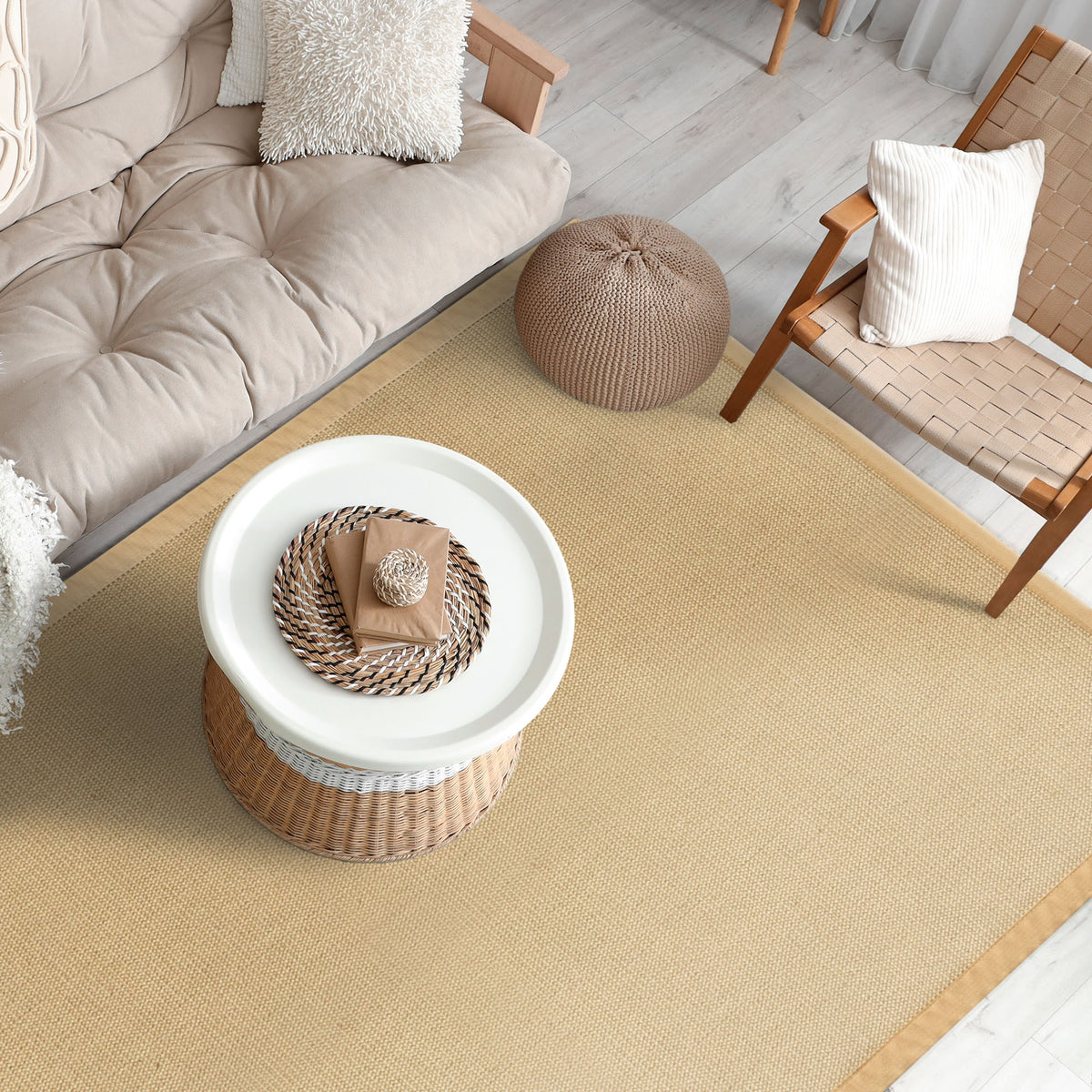 Tapis de Sisal | Bombay | Avec dos antidérapant & bordure en coton | Dans de nombreuses tailles