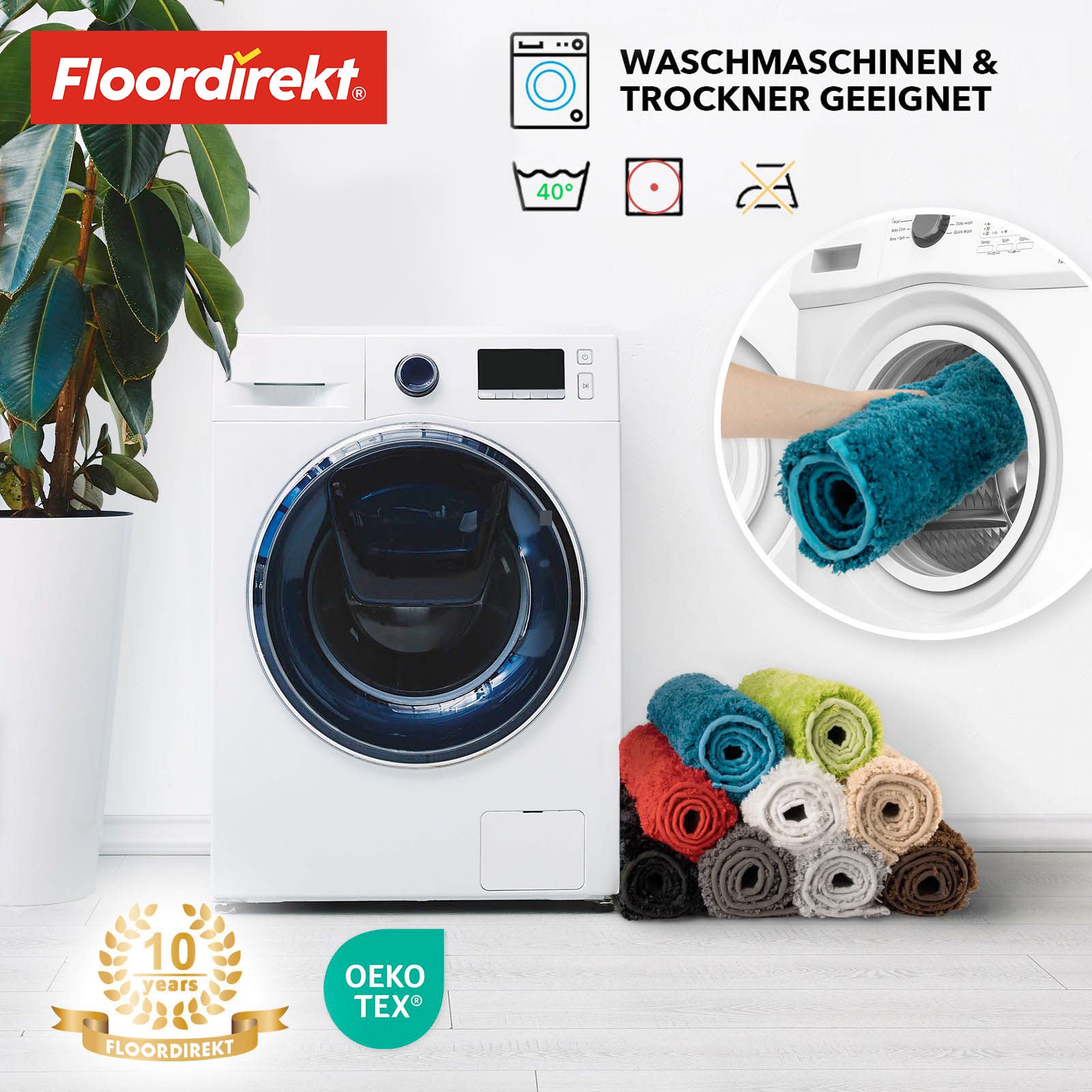 Tapis de bain | Sky | Tapis de bain rond | Confort dense et moelleux pour votre maison