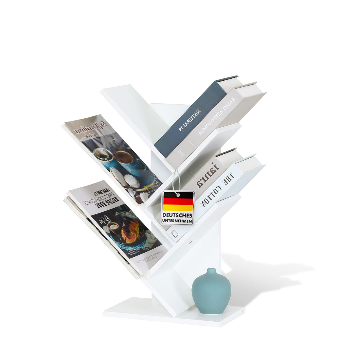 Bibliothèque | Louisiana | Étagère sur pied en forme d'arbre en blanc avec 5 ou 9 étages en bois