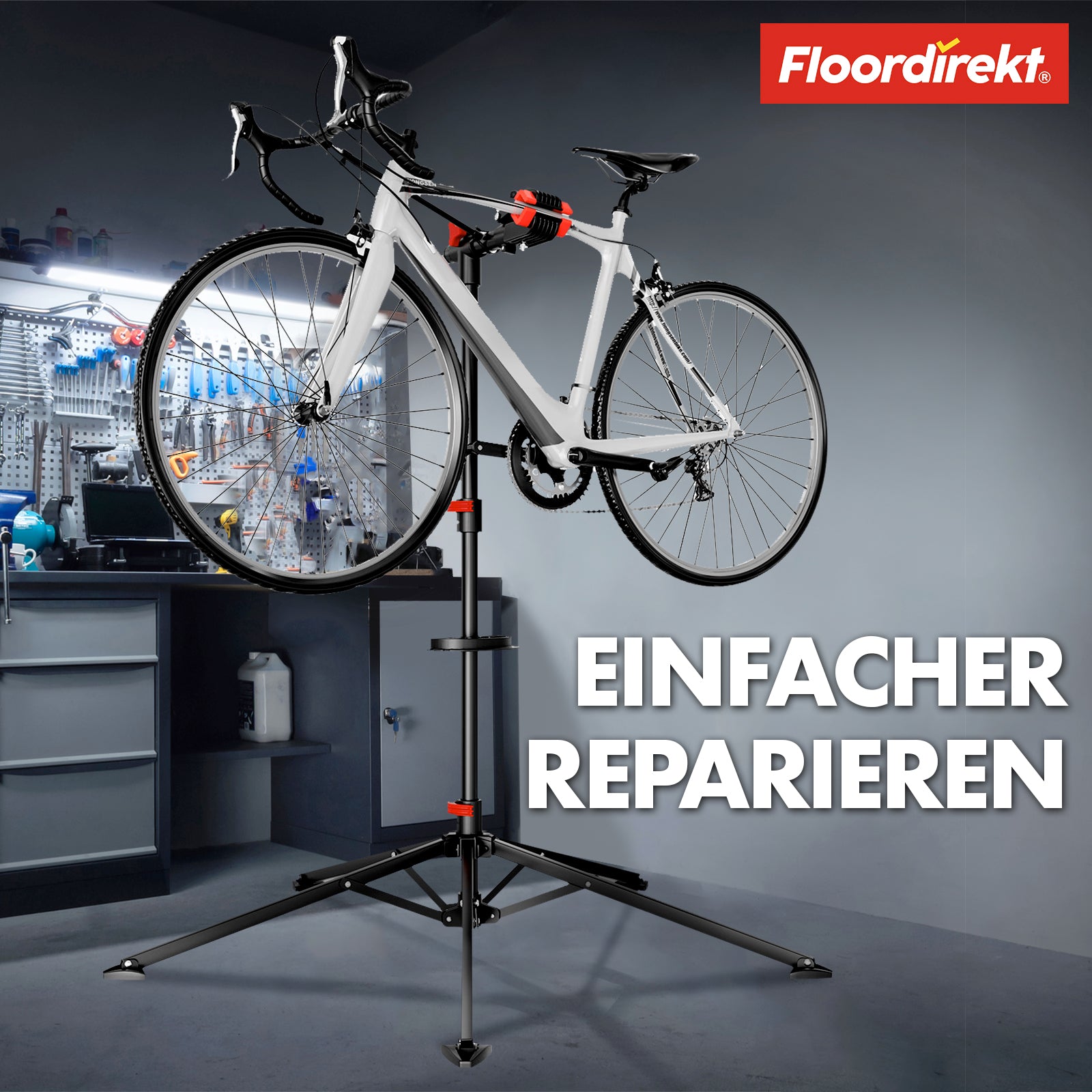 Béquille de montage pour vélo | Lois | Réglable en hauteur et adaptable individuellement | Capacité de charge jusqu'à 30 kg