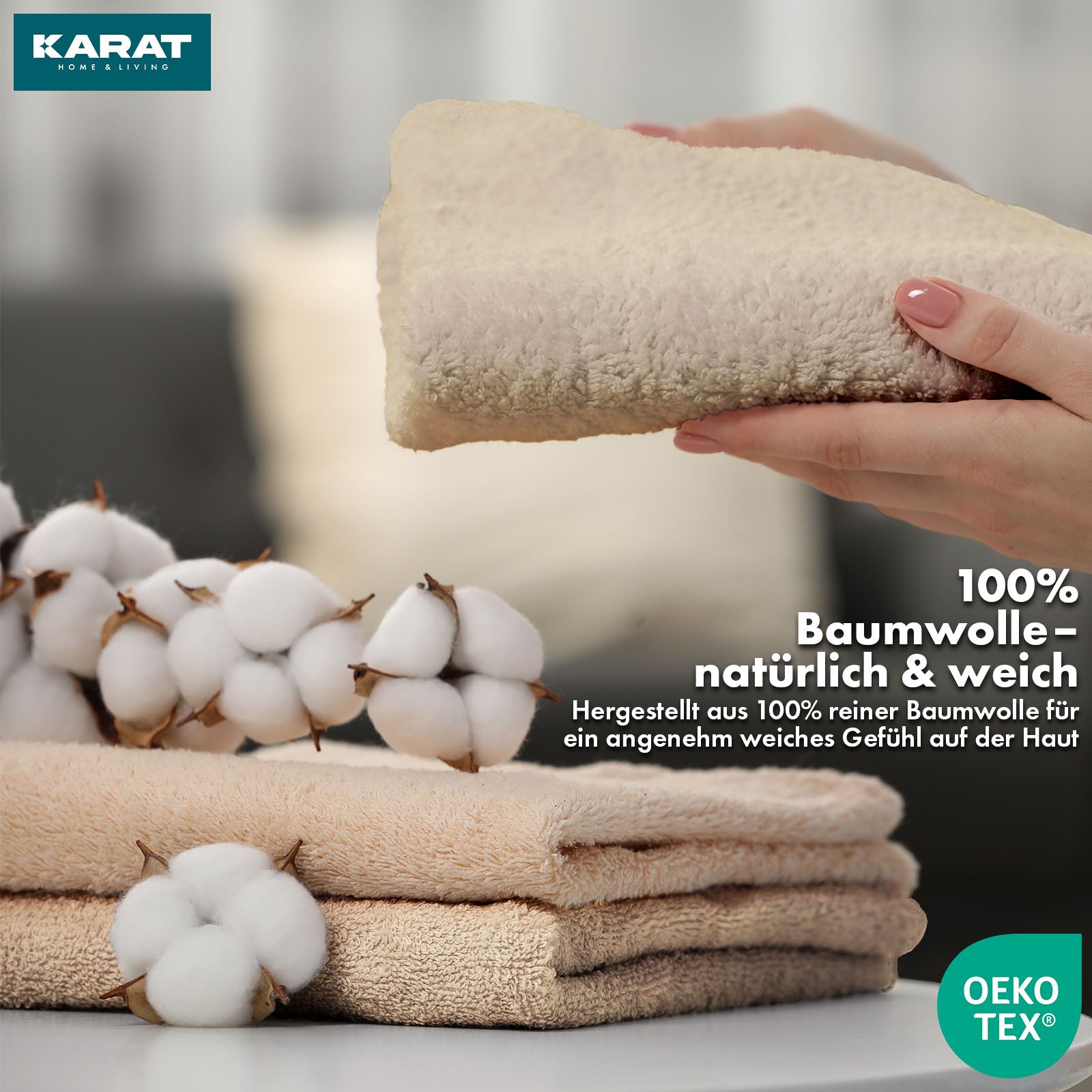 Set de serviettes Bay | Set de 8 serviettes 100% coton | 2 x serviette de bain, 2 x essuie-mains et 4 x savonnettes