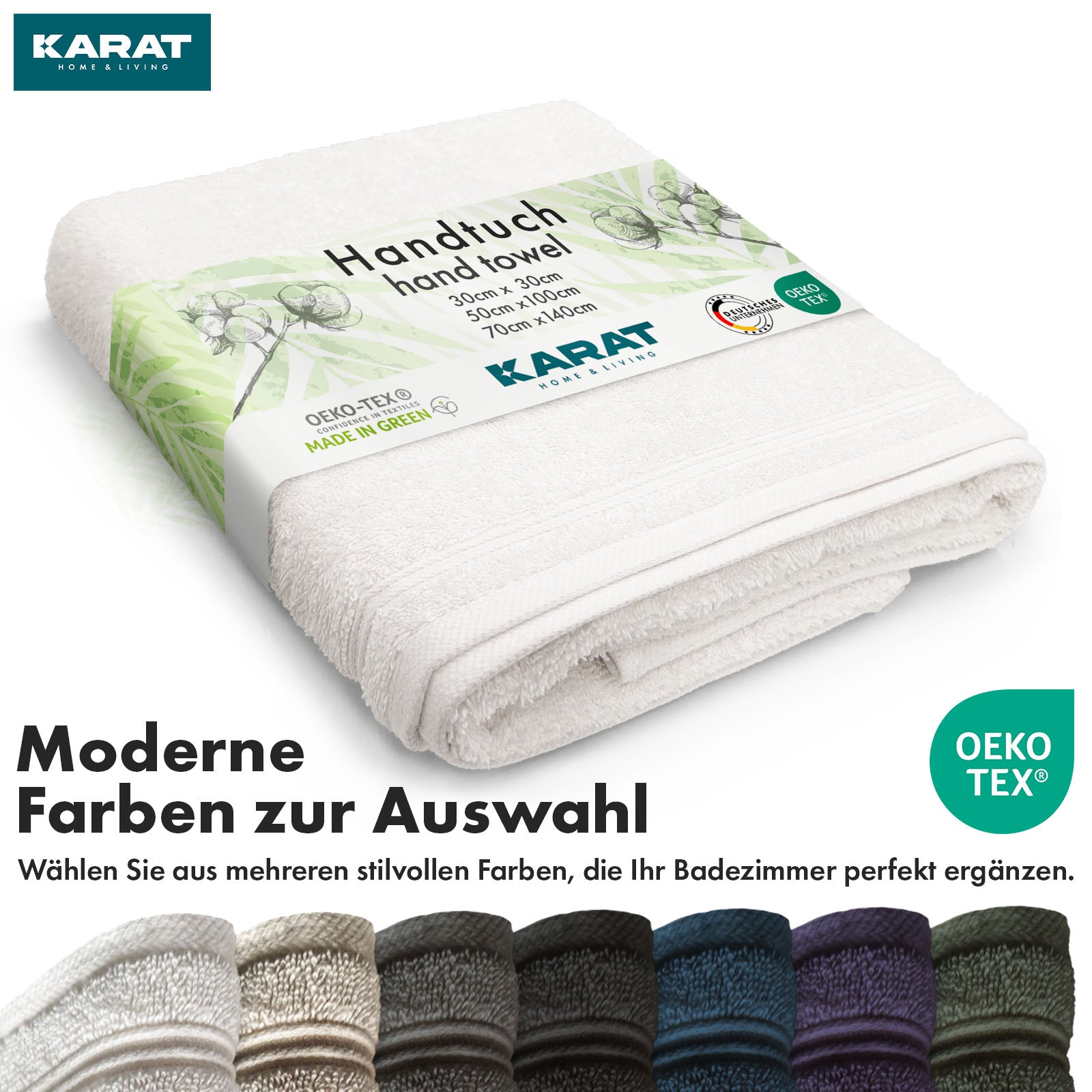 Set de serviettes Bay | Set de 8 serviettes 100% coton | 2 x serviette de bain, 2 x essuie-mains et 4 x savonnettes