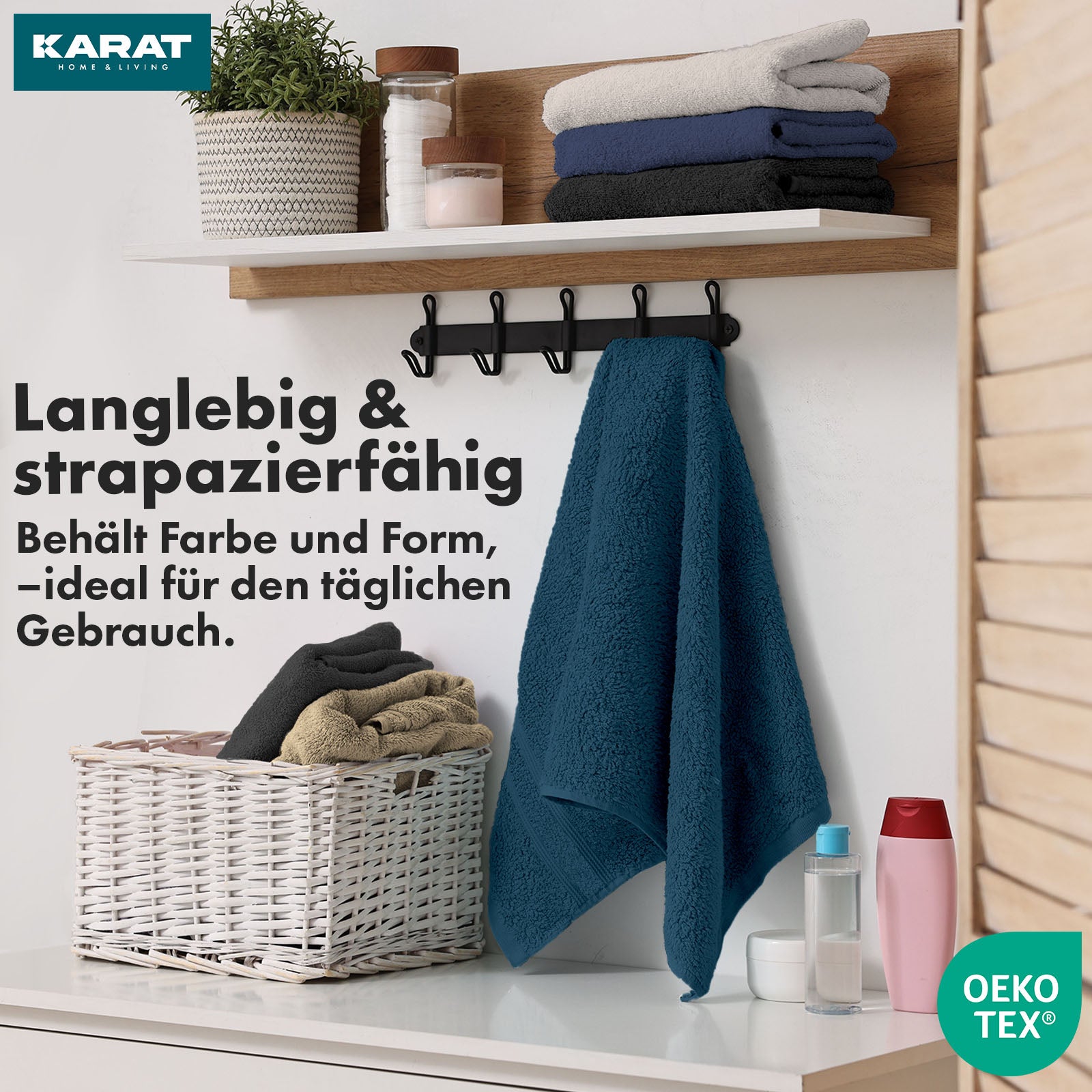 Set de serviettes Bay | Set de 8 serviettes 100% coton | 2 x serviette de bain, 2 x essuie-mains et 4 x savonnettes