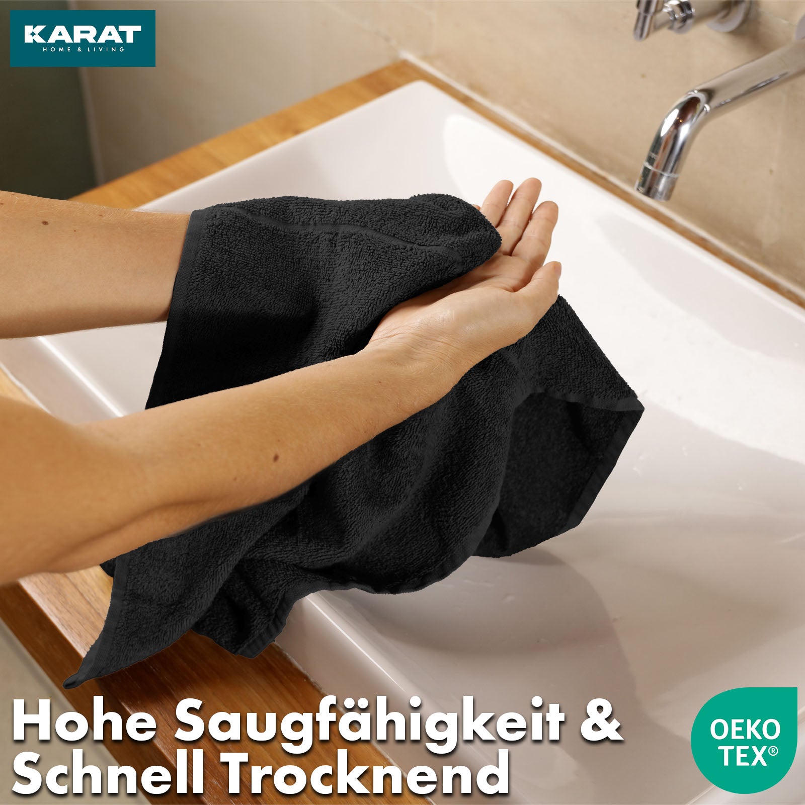 Set de serviettes Bay | Set de 8 serviettes 100% coton | 2 x serviette de bain, 2 x essuie-mains et 4 x savonnettes