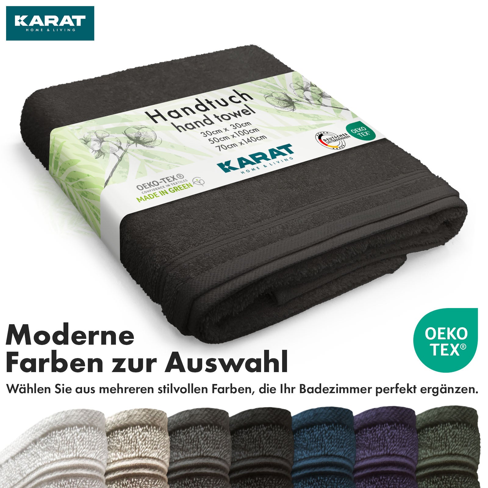 Set de serviettes Bay | Set de 8 serviettes 100% coton | 2 x serviette de bain, 2 x essuie-mains et 4 x savonnettes