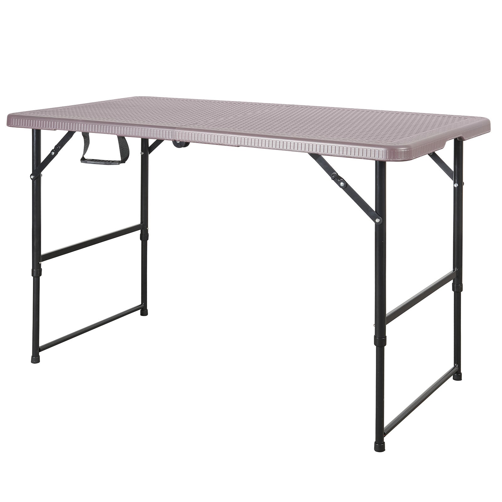 Table Pliante De Camping Saga - Réglable En Hauteur (52-75 Cm) - Dimensions 120x60 Cm - Résistante Aux Intempéries