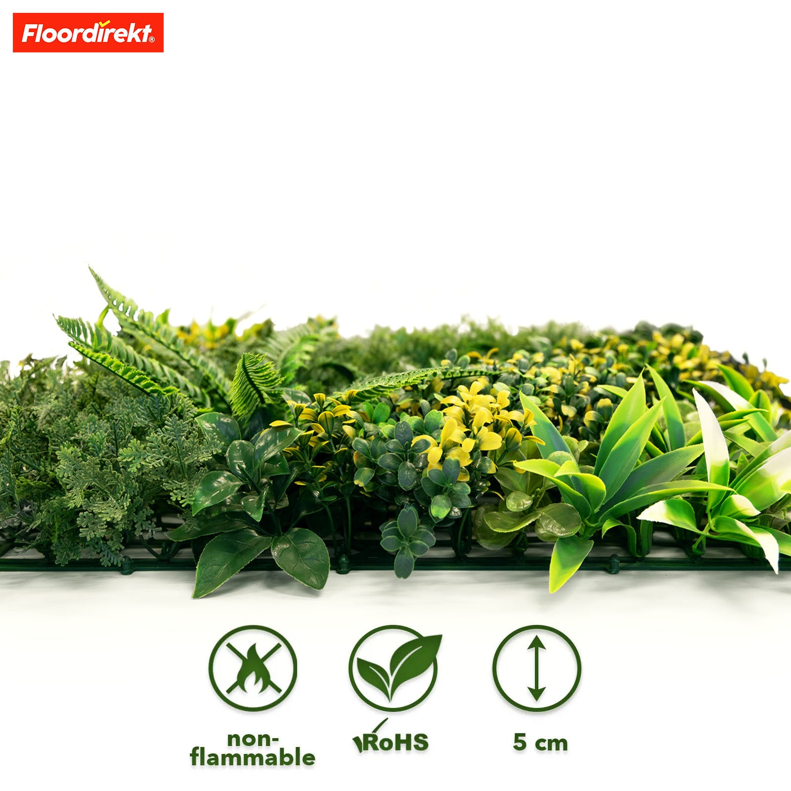 Mur végétal | Multiéléments | Oasis de verdure polyvalente et facile d'entretien pour votre aménagement intérieur | 50 x 50 cm