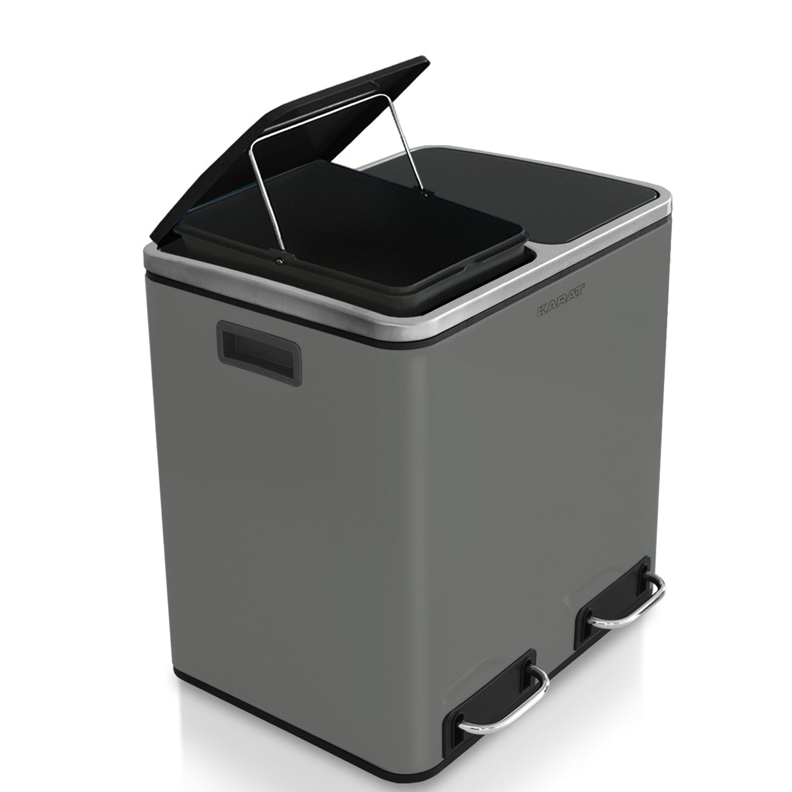 Poubelle en Métal à Pédale et Couvercle | Felix | Option de Tri | Disponible en 5 Couleurs | 30 ou 60 Litres