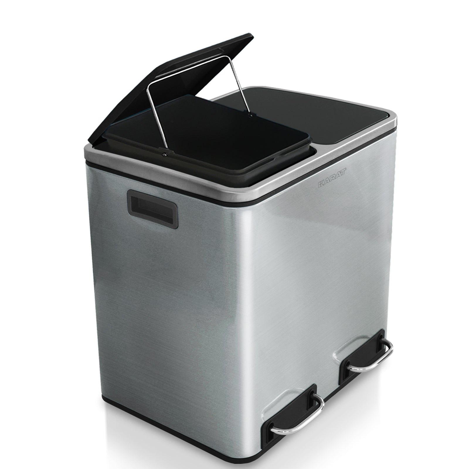 Poubelle en Métal à Pédale et Couvercle | Felix | Option de Tri | Disponible en 5 Couleurs | 30 ou 60 Litres