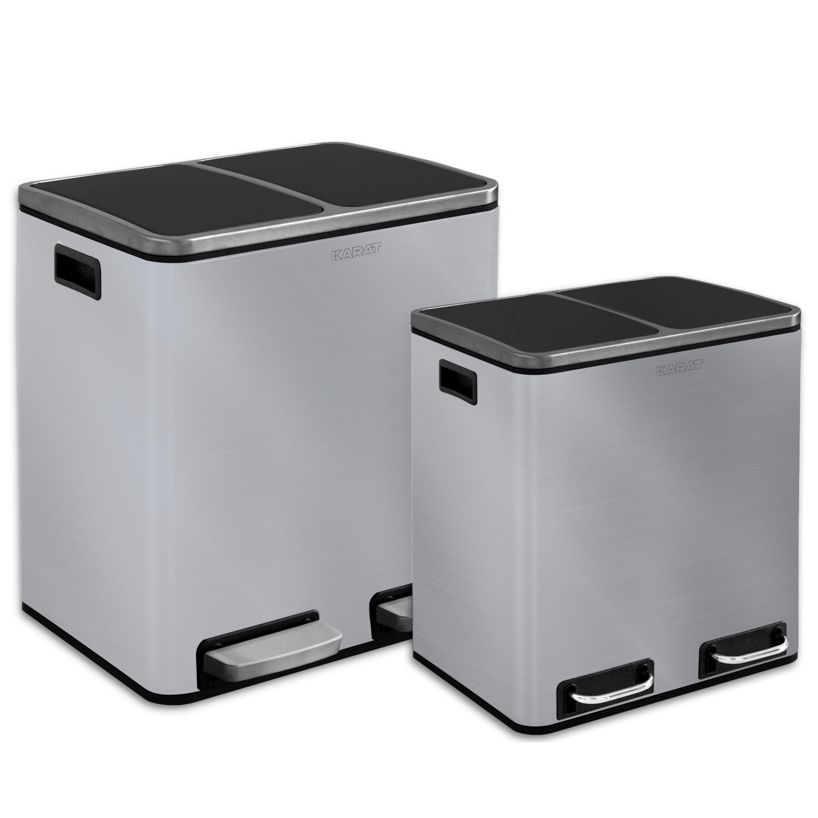 Poubelle en Métal à Pédale et Couvercle | Felix | Option de Tri | Disponible en 5 Couleurs | 30 ou 60 Litres