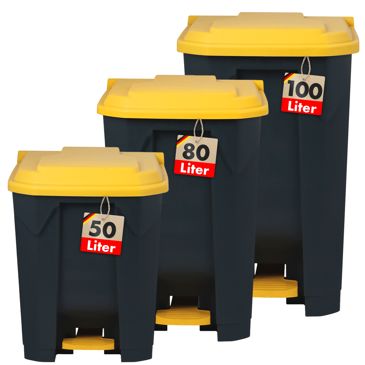 Poubelle | Olaf | Poubelle Step-On robuste | Pour la maison, le bureau & le commerce | Différentes couleurs & tailles