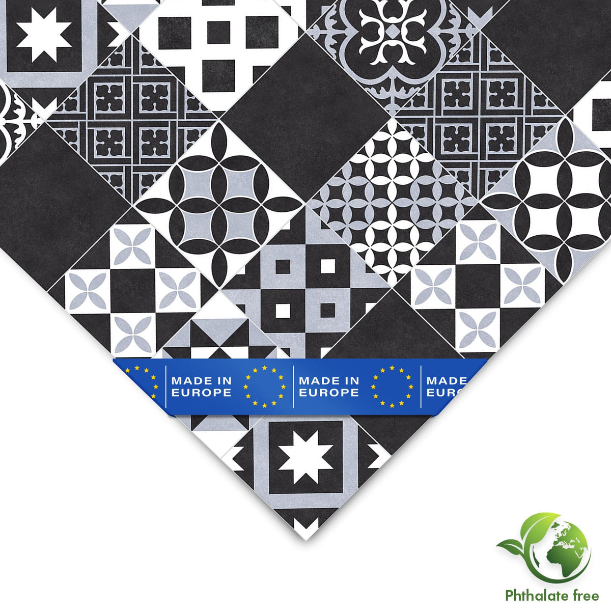 ✂ Revêtement de sol CV | Amadora 990D | Sol vinyle robuste avec aspect carrelage gris vintage stylé