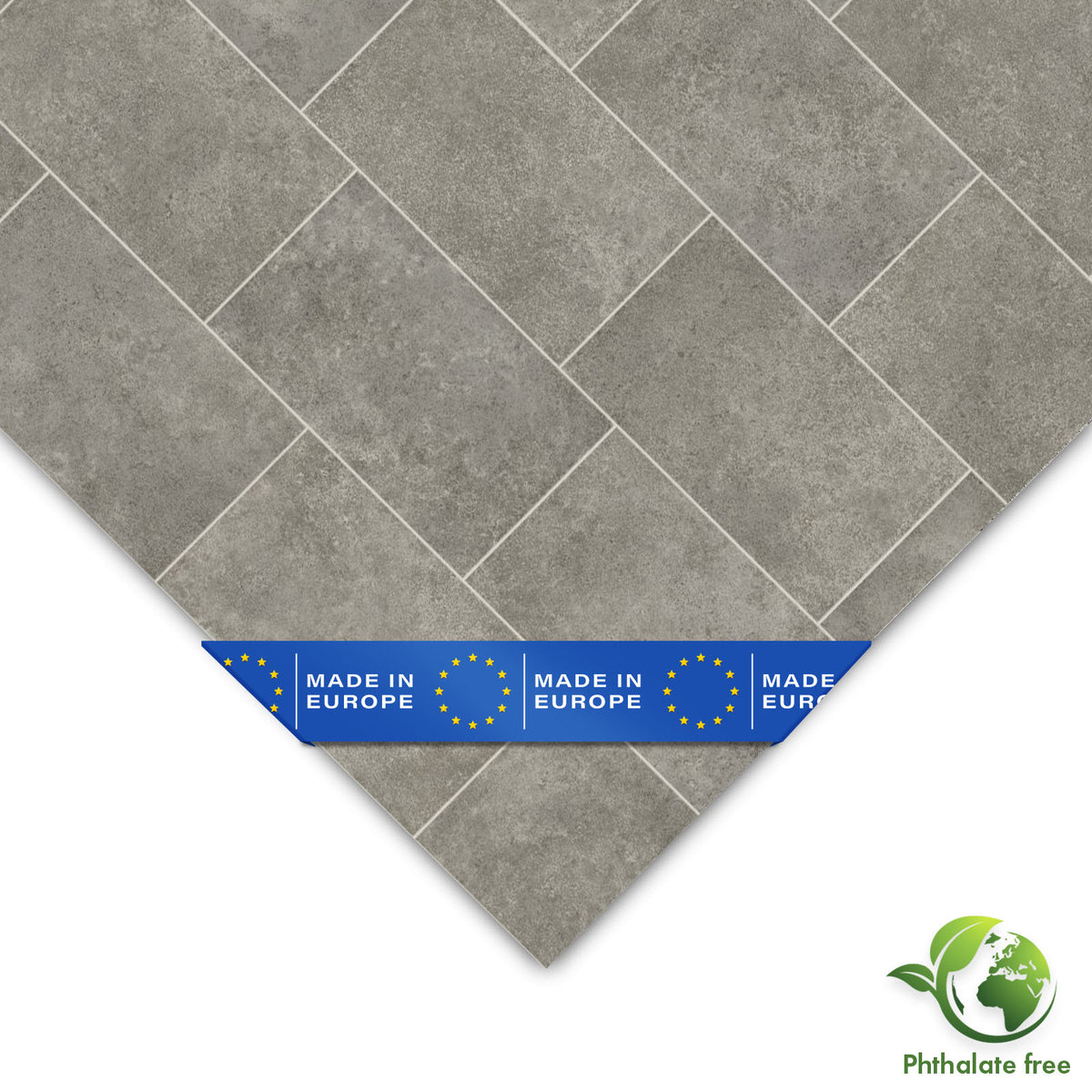 Revêtement de sol CV | Kent 968M | Sol vinyle résistant à l'aspect réaliste de carreaux de pierre pour la cuisine, la salle de bain & le salon