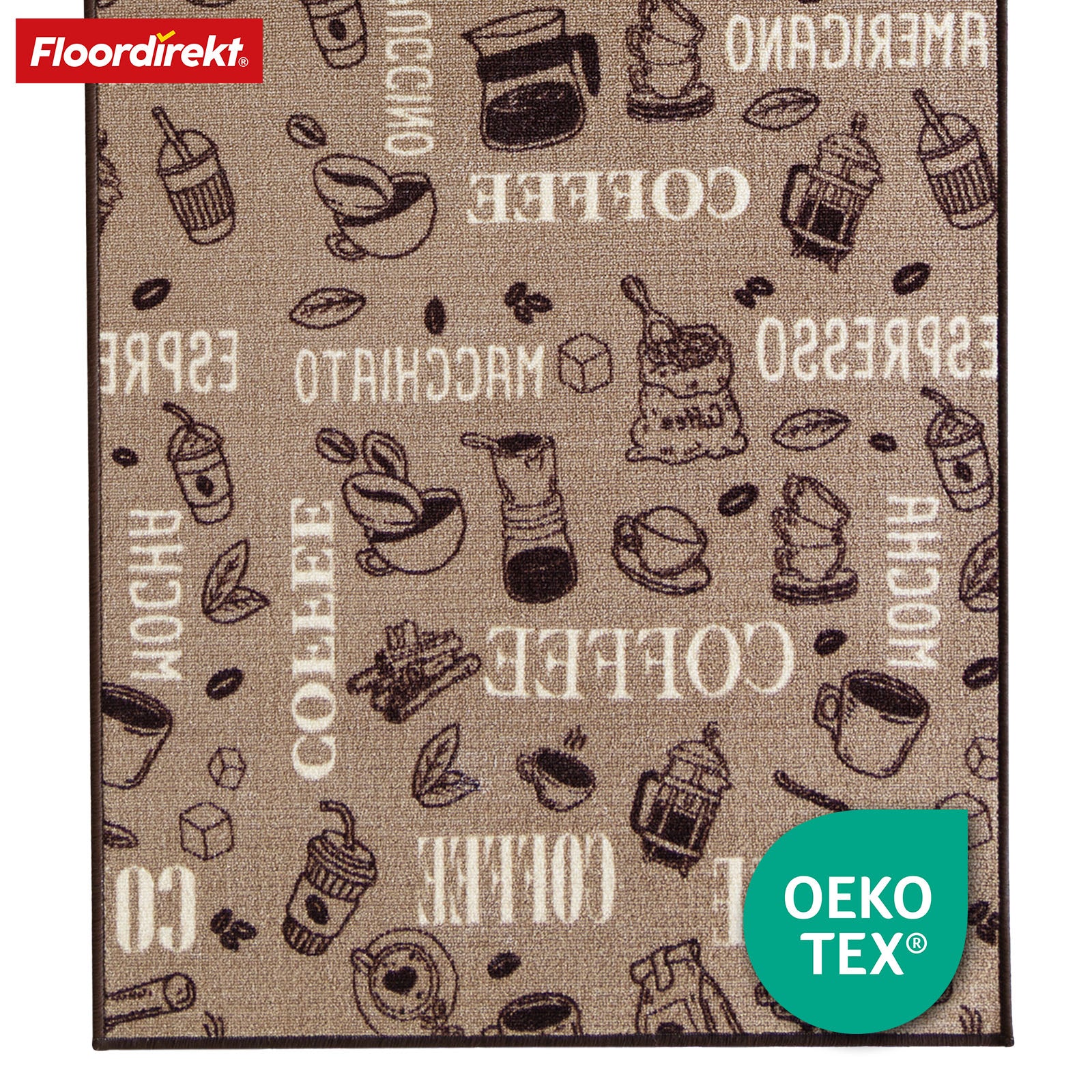 Tapis sur mesure | Coffee | Motifs café, antidérapant, personnalisable