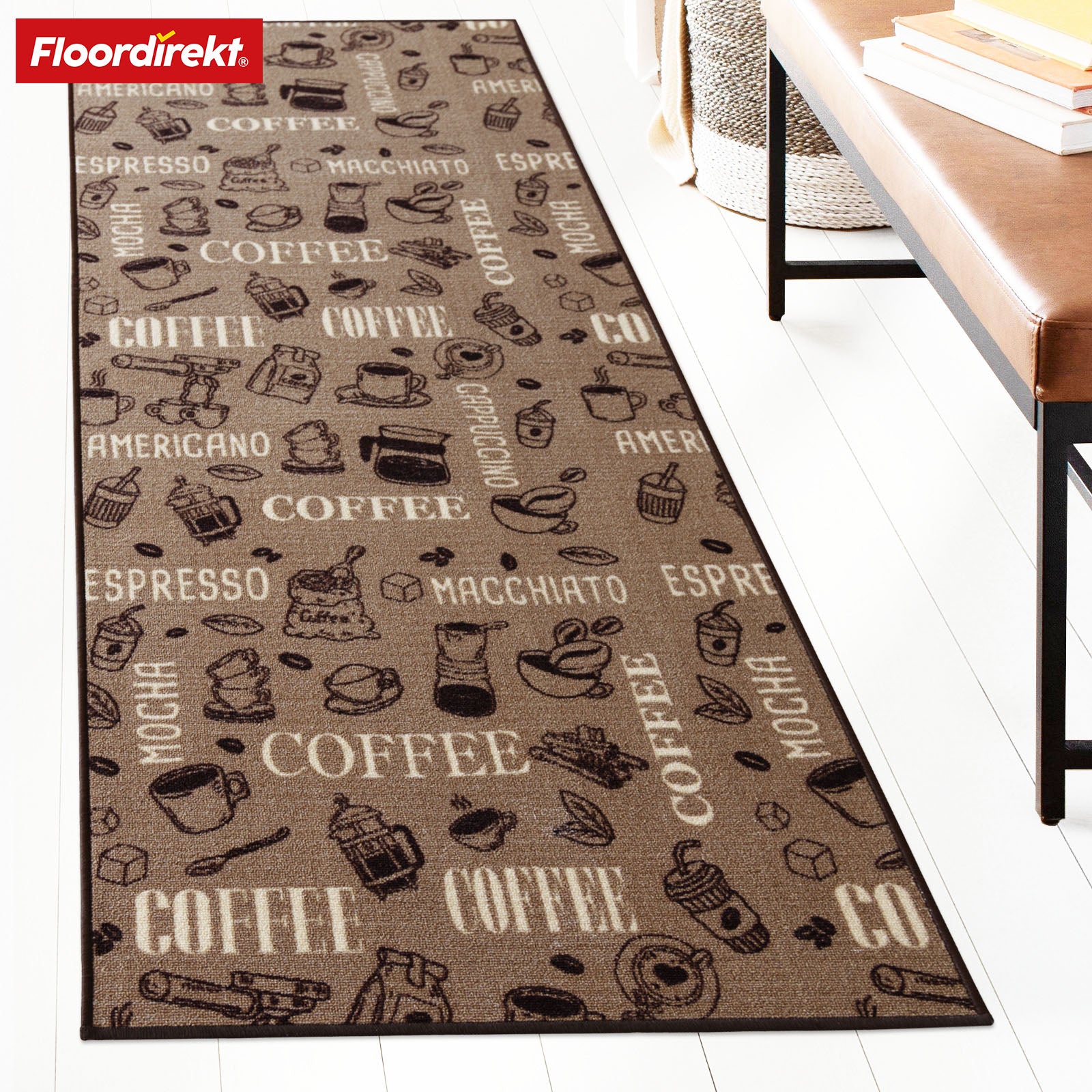Tapis sur mesure | Coffee | Motifs café, antidérapant, personnalisable