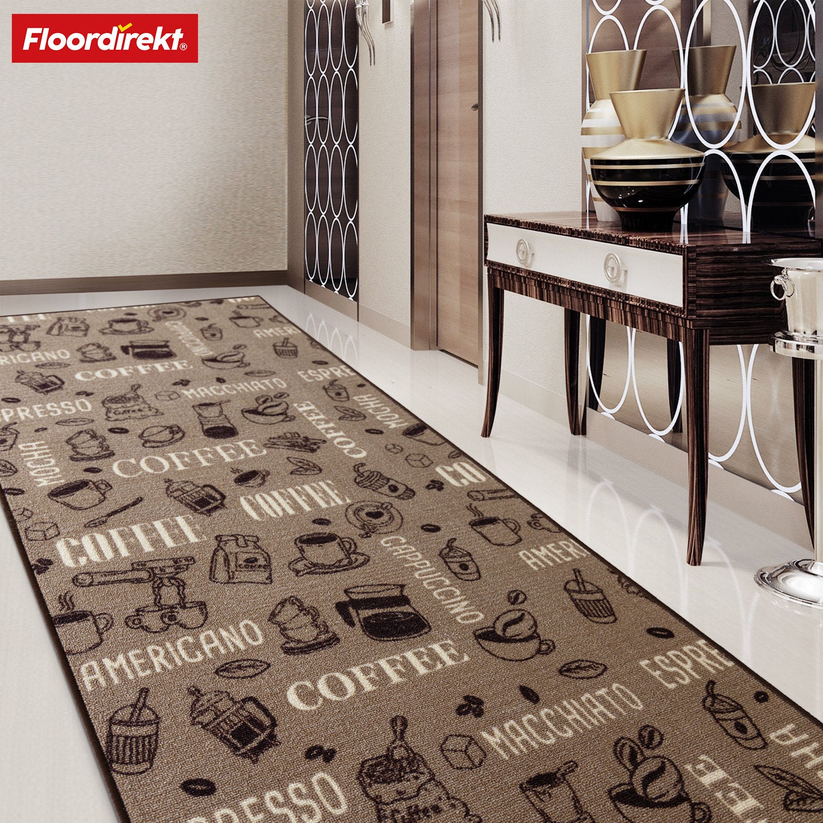 Tapis sur mesure | Coffee | Motifs café, antidérapant, personnalisable