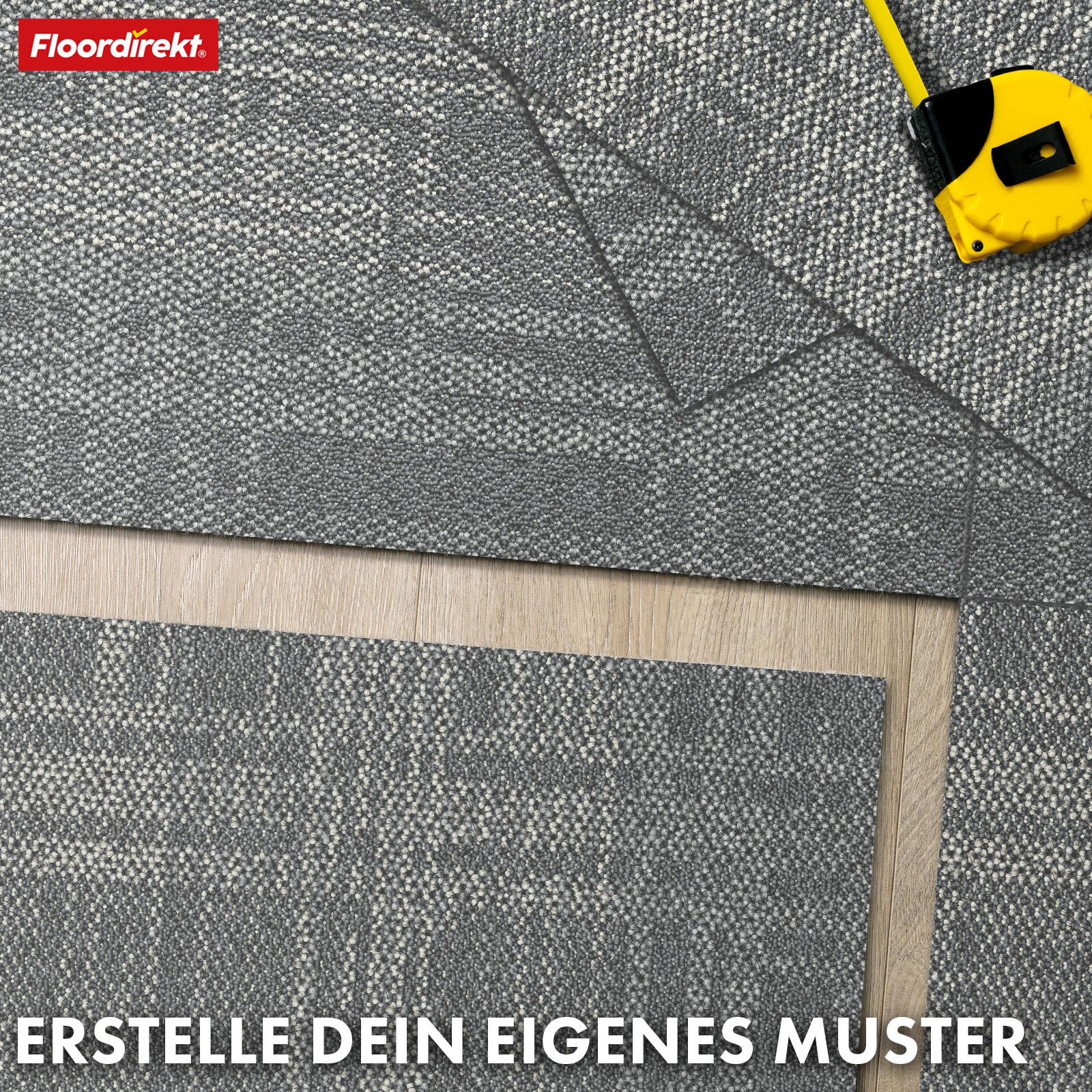 Dalles de moquette | Luzern | 50 x 50 cm | Confortable, insonorisant & adapté au chauffage au sol | Disponible en 4 couleurs