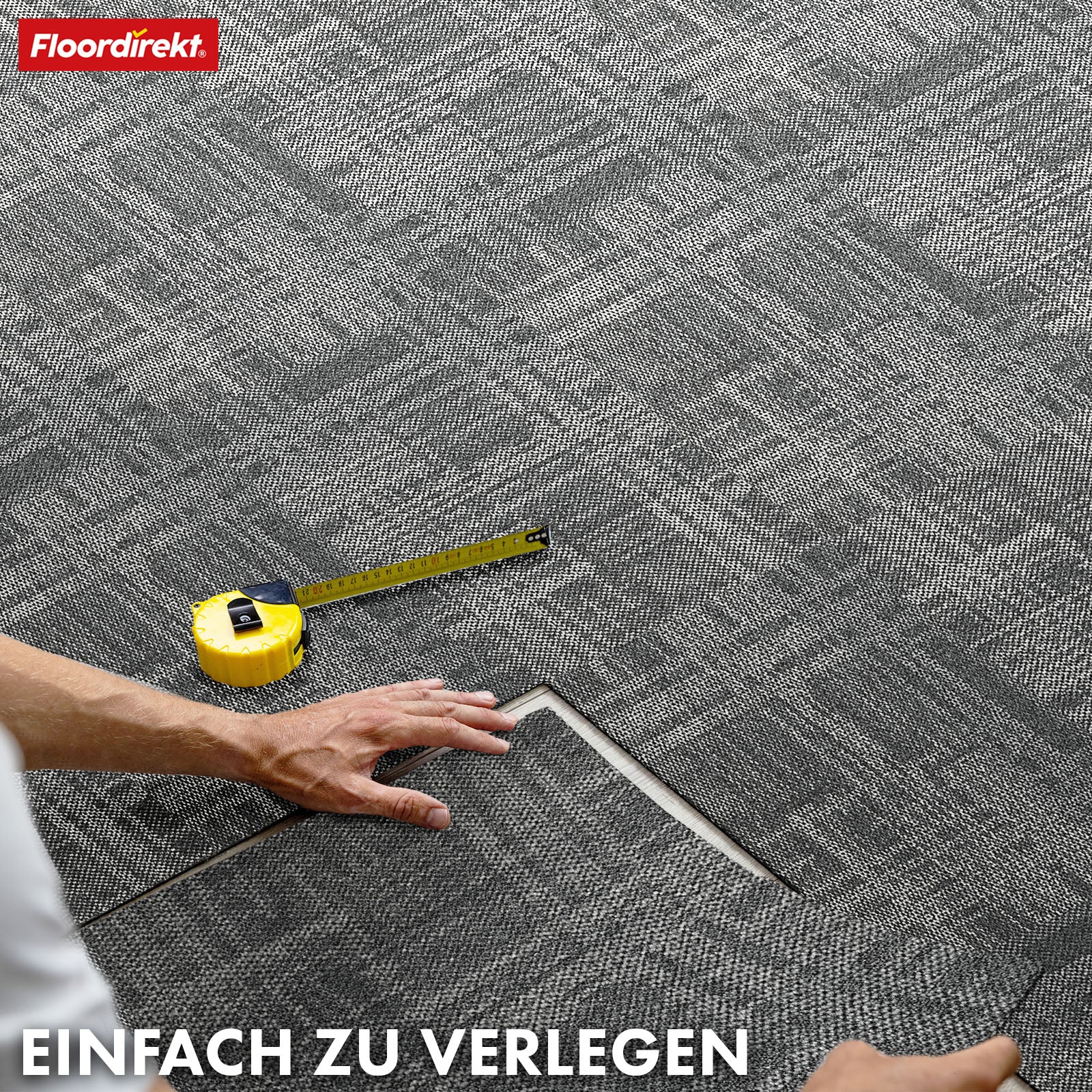 Dalles de moquette | Luzern | 50 x 50 cm | Confortable, insonorisant & adapté au chauffage au sol | Disponible en 4 couleurs