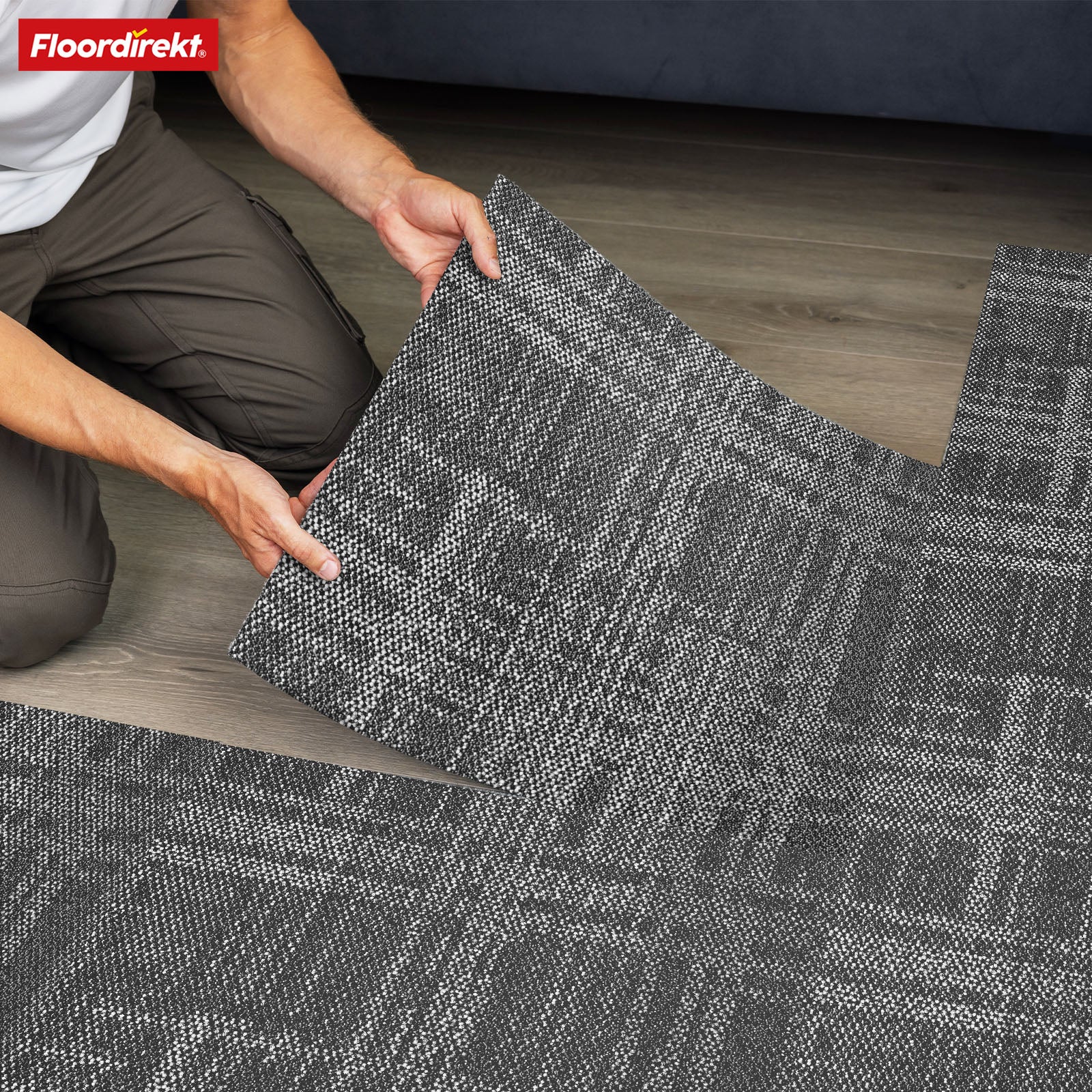 Dalles de moquette | Luzern | 50 x 50 cm | Confortable, insonorisant & adapté au chauffage au sol | Disponible en 4 couleurs