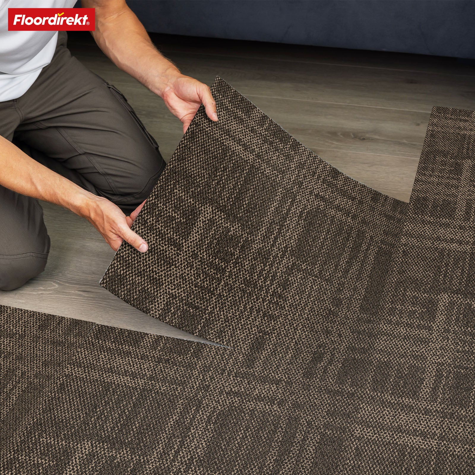 Dalles de moquette | Luzern | 50 x 50 cm | Confortable, insonorisant & adapté au chauffage au sol | Disponible en 4 couleurs