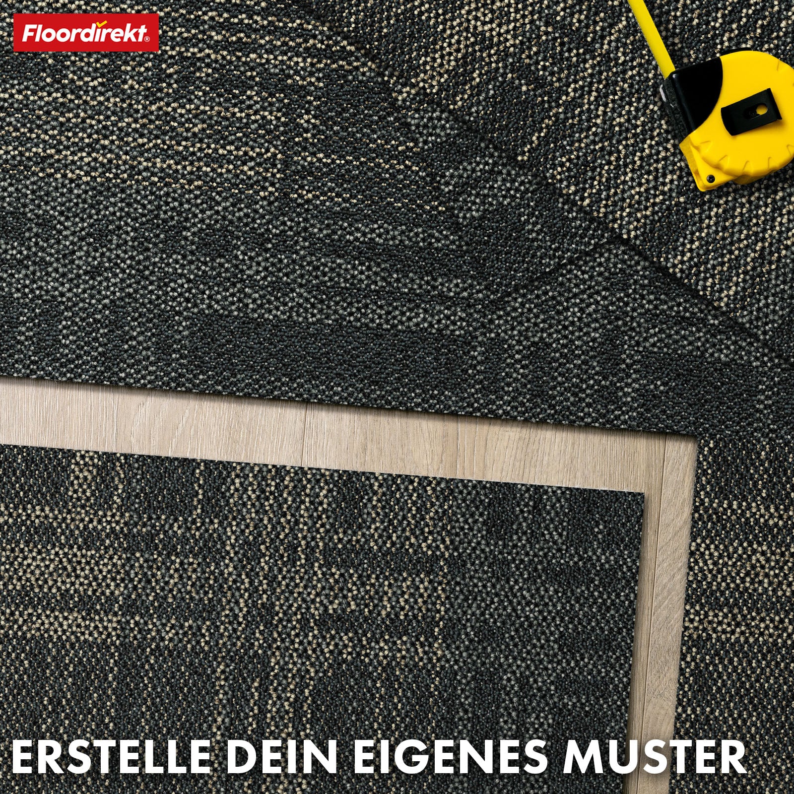 Dalles de moquette | Luzern | 50 x 50 cm | Confortable, insonorisant & adapté au chauffage au sol | Disponible en 4 couleurs