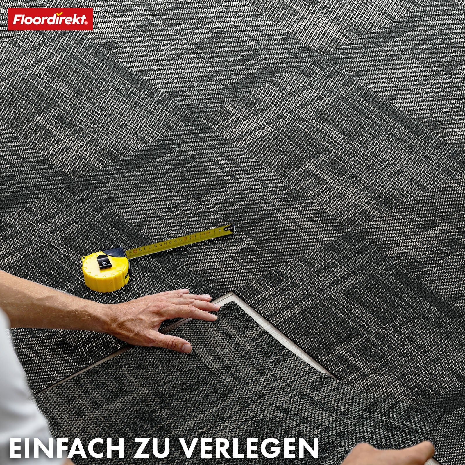 Dalles de moquette | Luzern | 50 x 50 cm | Confortable, insonorisant & adapté au chauffage au sol | Disponible en 4 couleurs