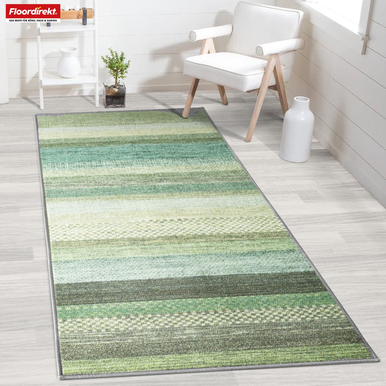 Tapis de passage sur mesure | Naxos | Antidérapant, résistant & facile d'entretien | Nombreuses variantes de couleurs dans un style moderne