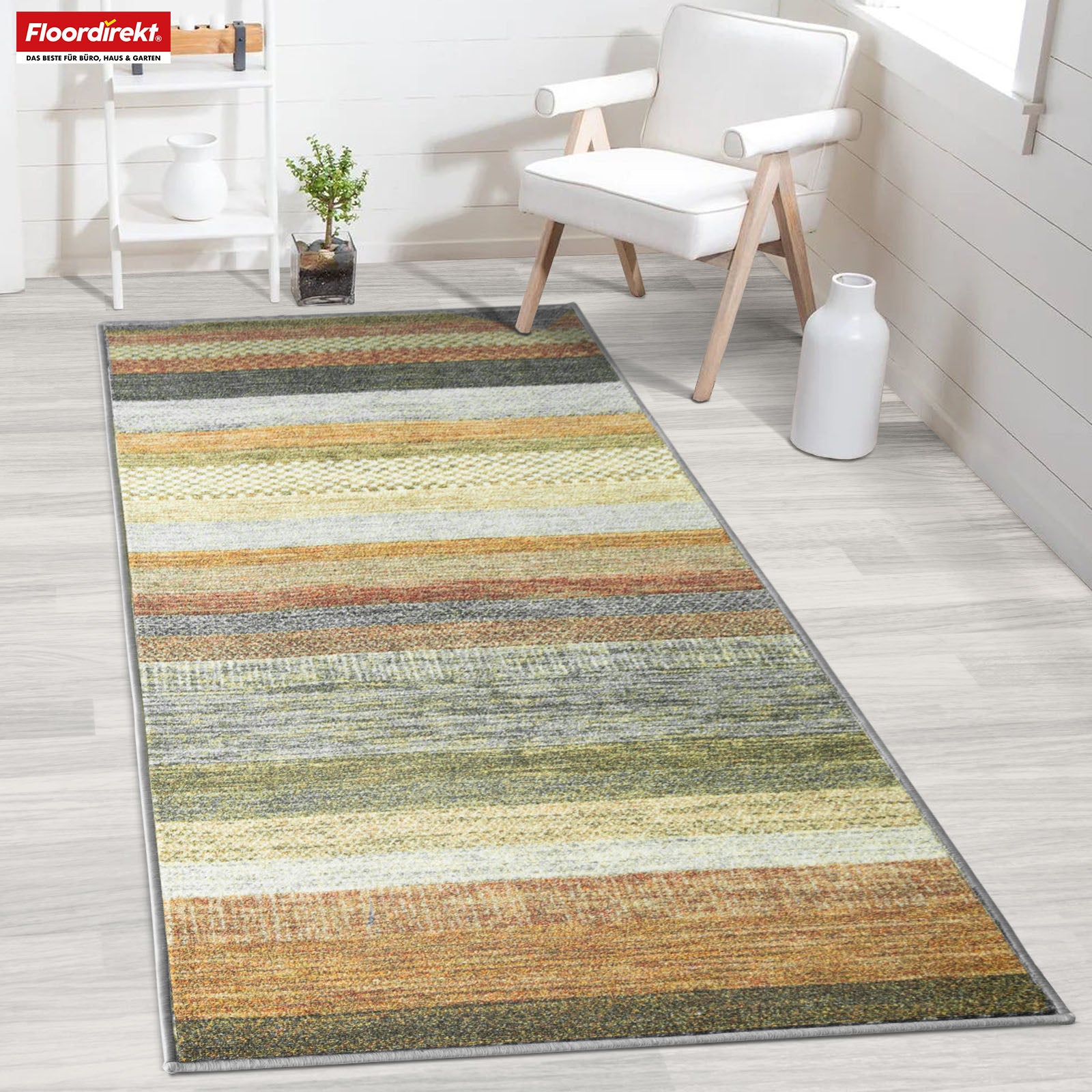 Tapis de passage sur mesure | Naxos | Antidérapant, résistant & facile d'entretien | Nombreuses variantes de couleurs dans un style moderne
