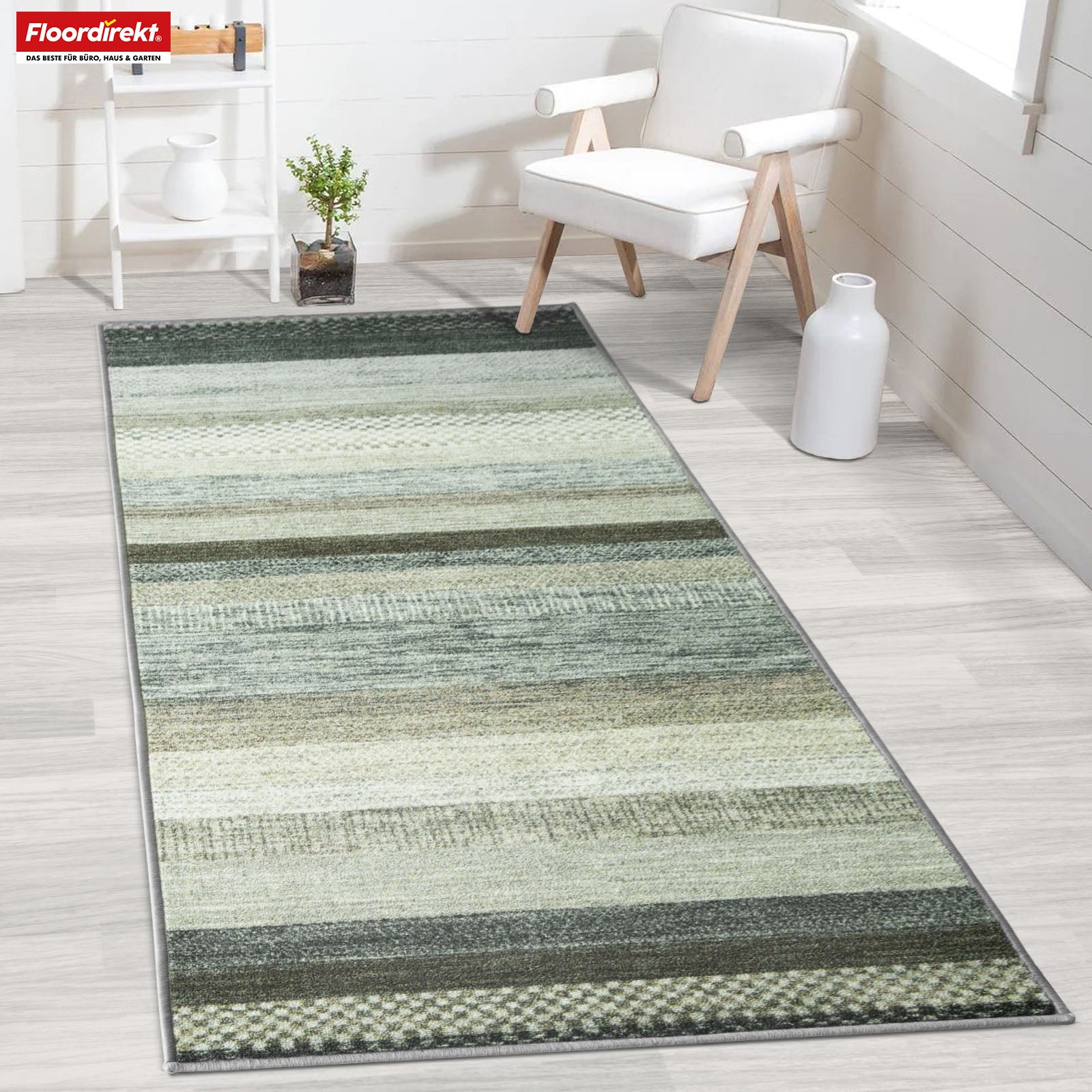 Tapis de passage sur mesure | Naxos | Antidérapant, résistant & facile d'entretien | Nombreuses variantes de couleurs dans un style moderne