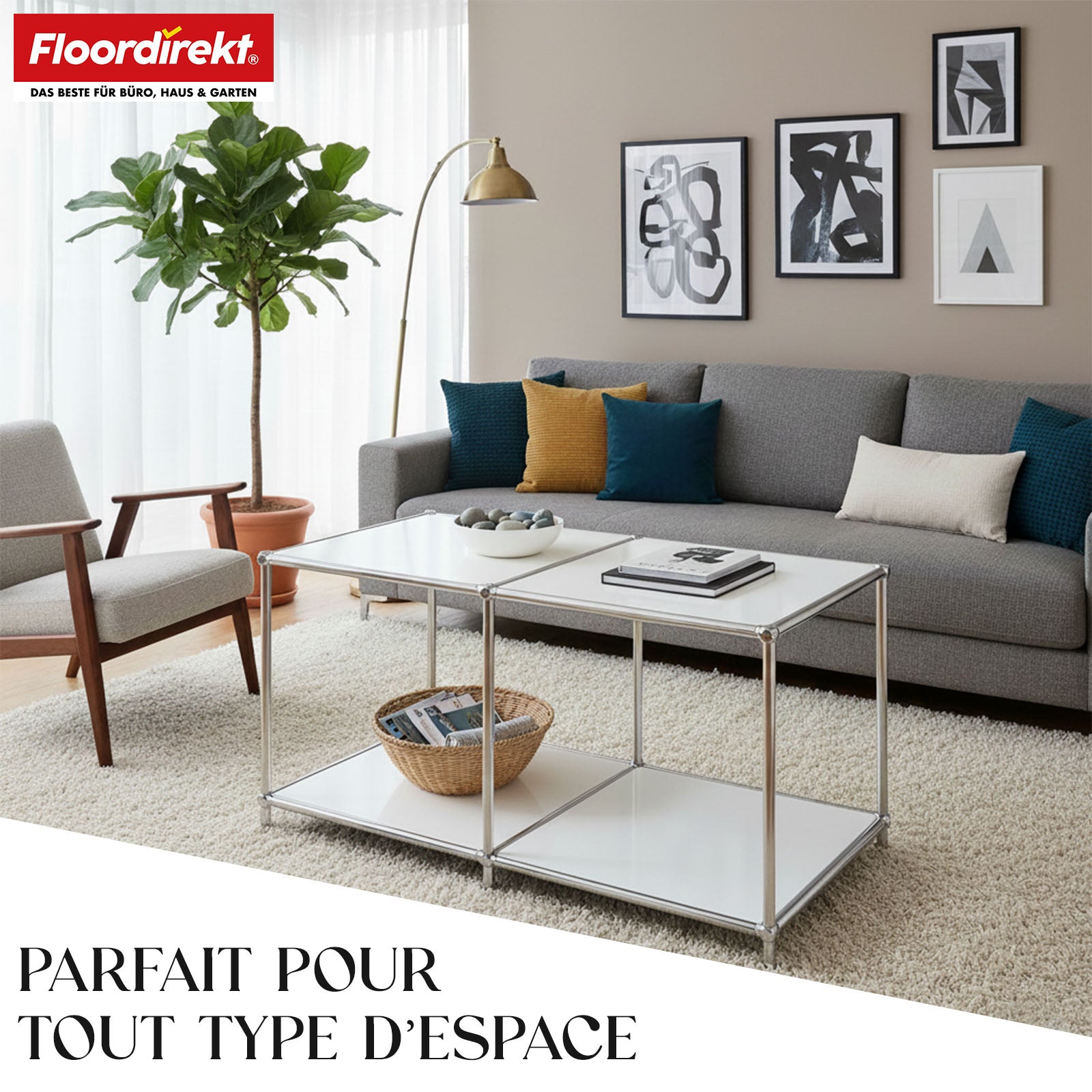 Étagère métallique | Concept Epure MK-016 | Buffet et étagère de rangement avec surfaces ouvertes | Disponible en plusieurs couleurs