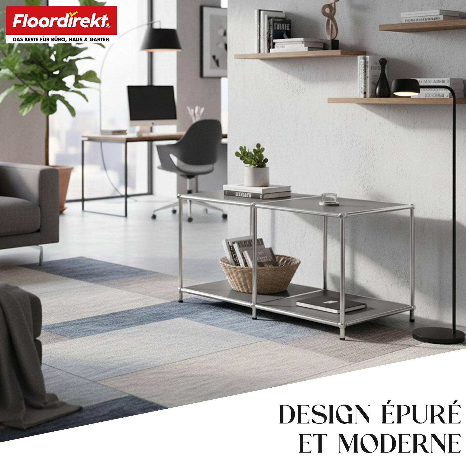 Étagère métallique | Concept Epure MK-016 | Buffet et étagère de rangement avec surfaces ouvertes | Disponible en plusieurs couleurs