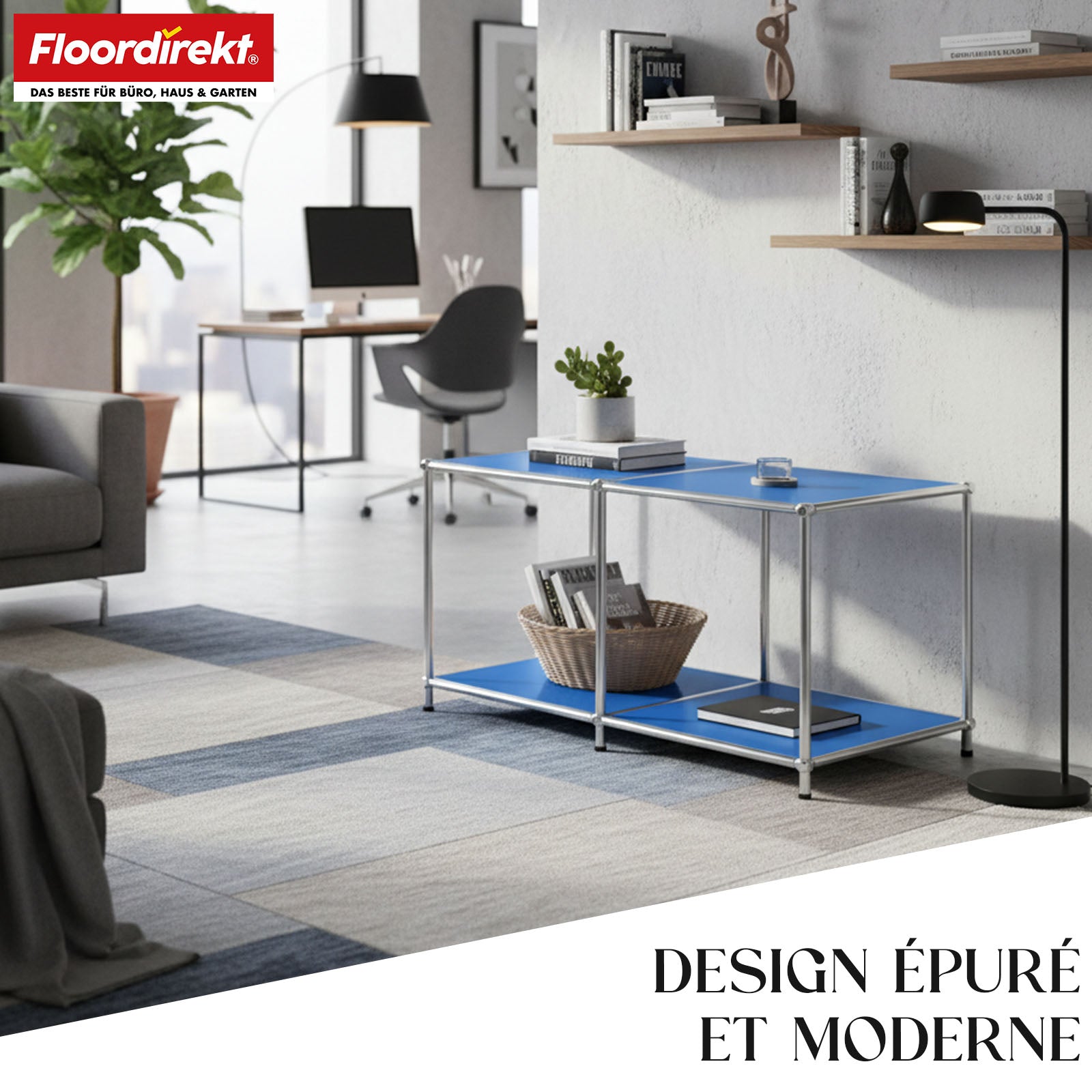 Étagère métallique | Concept Epure MK-016 | Buffet et étagère de rangement avec surfaces ouvertes | Disponible en plusieurs couleurs