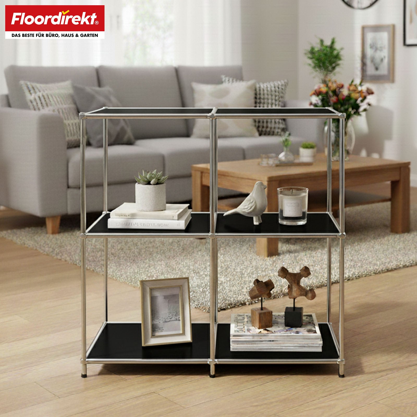 Étagère métallique | Concept Epure MK-027 | Buffet ouvert à 3 niveaux et étagère de rangement | Disponible en plusieurs couleurs