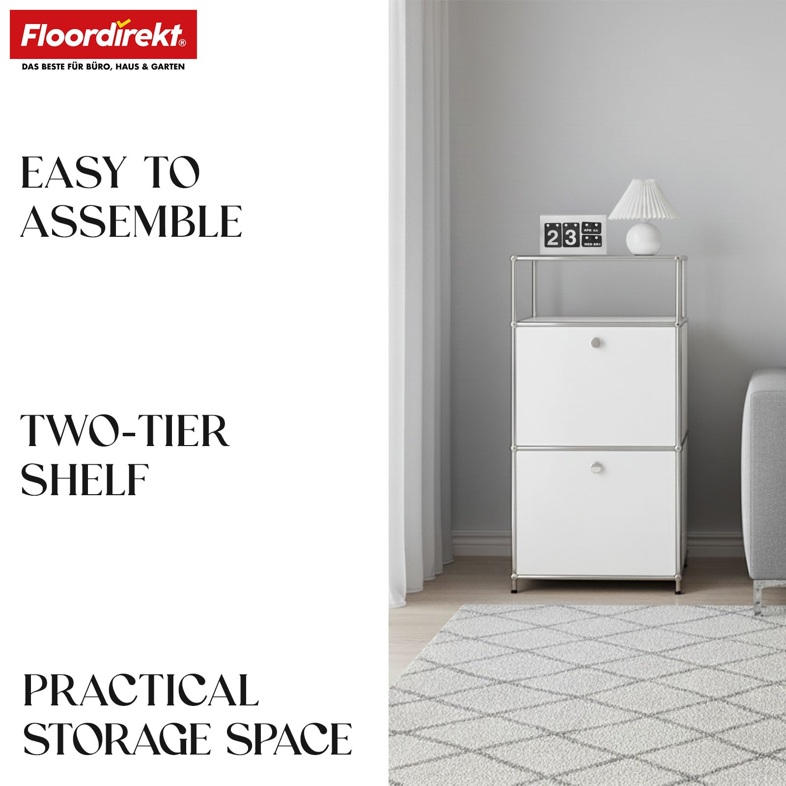 Étagère métallique | Concept Epure MK-120 | Étagère de rangement avec compartiments verrouillables, compartiment ouvert et tablette | Disponible en plusieurs couleurs