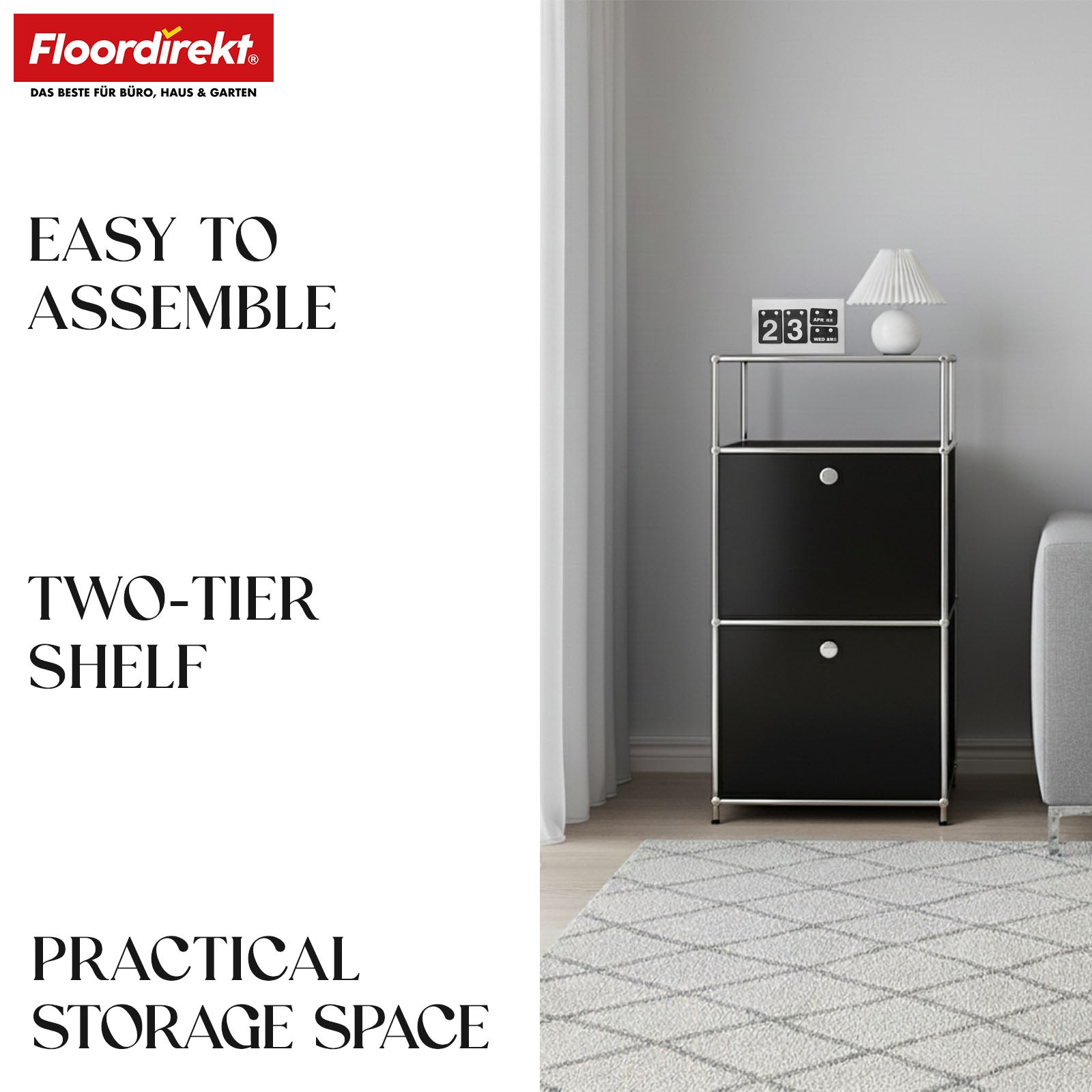 Étagère métallique | Concept Epure MK-120 | Étagère de rangement avec compartiments verrouillables, compartiment ouvert et tablette | Disponible en plusieurs couleurs