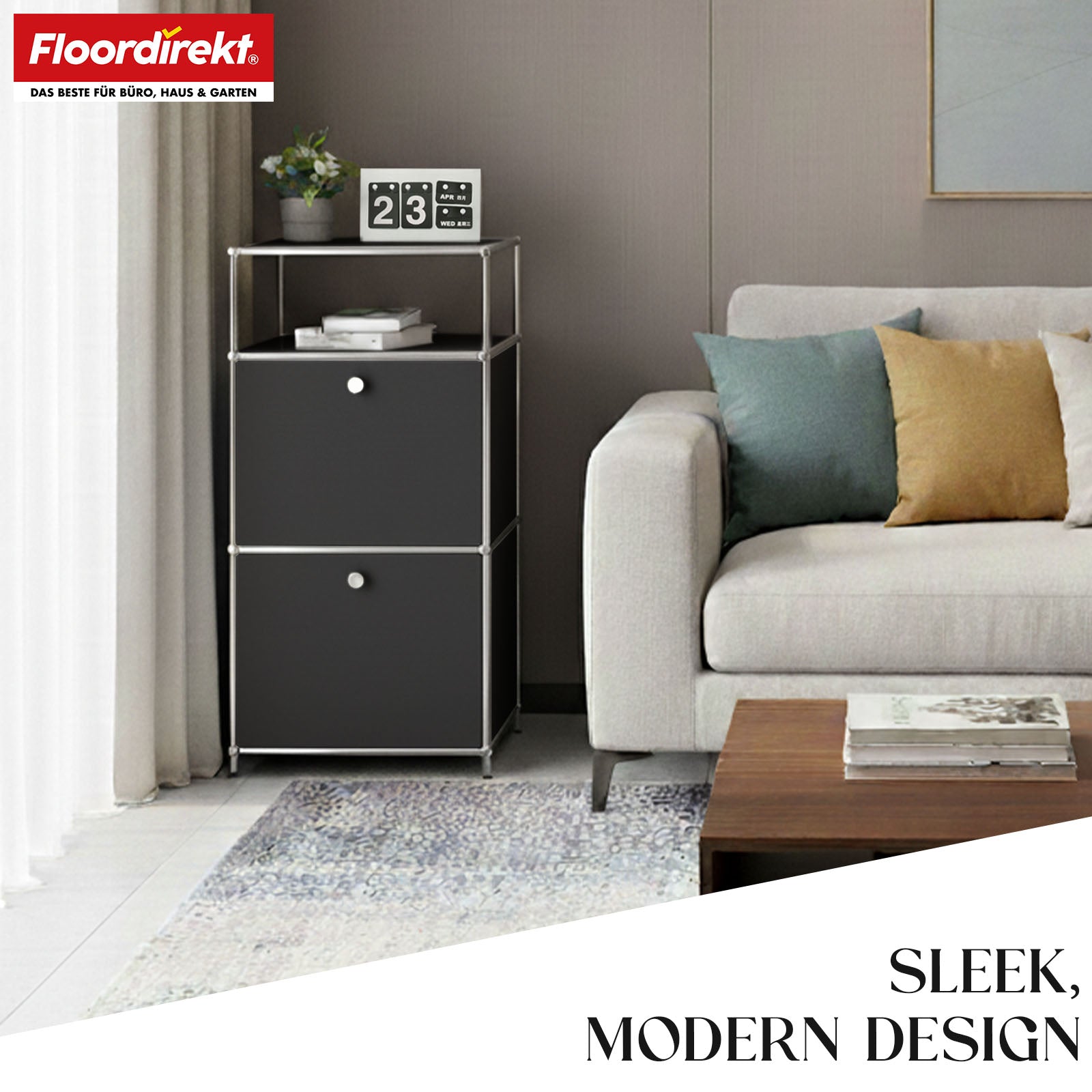 Étagère métallique | Concept Epure MK-120 | Étagère de rangement avec compartiments verrouillables, compartiment ouvert et tablette | Disponible en plusieurs couleurs