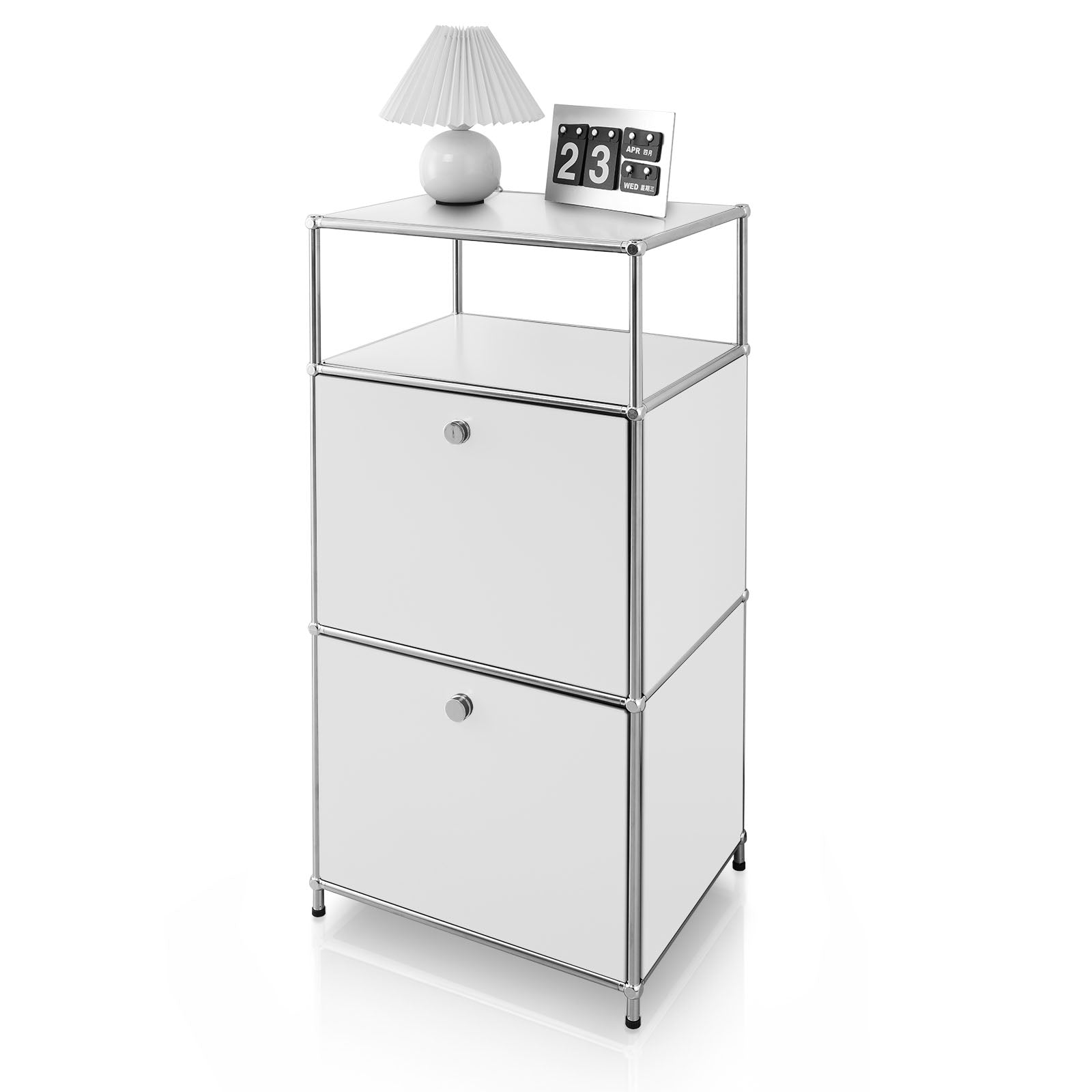 Étagère métallique | Concept Epure MK-120 | Étagère de rangement avec compartiments verrouillables, compartiment ouvert et tablette | Disponible en plusieurs couleurs