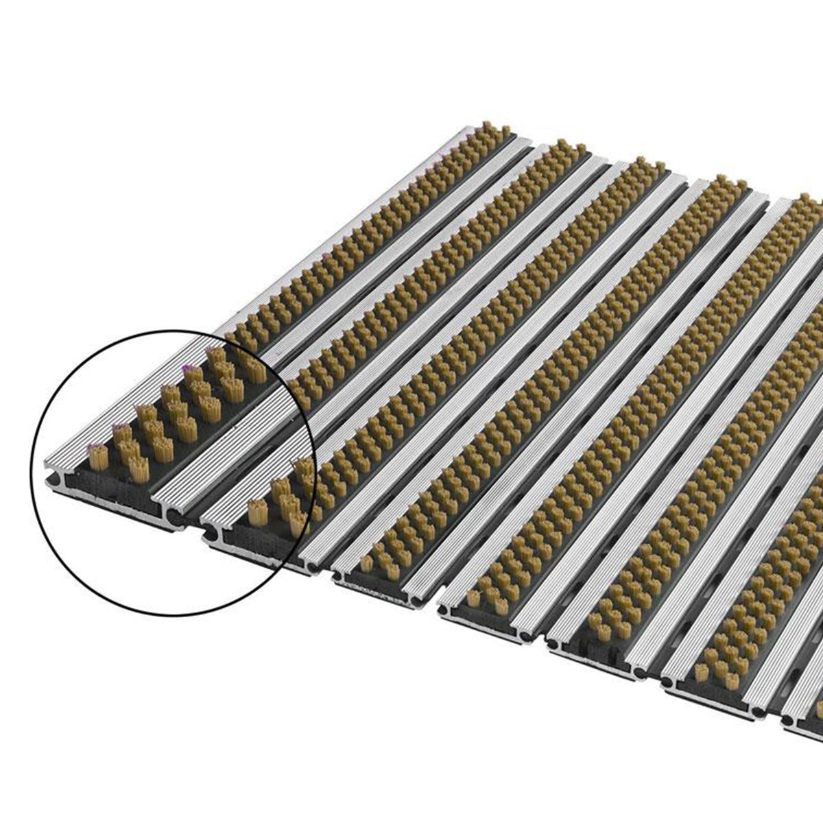 ✂ Tapis d'entrée Aluflex JR Brosse | 15 mm | Brosse | Découpé sur mesure