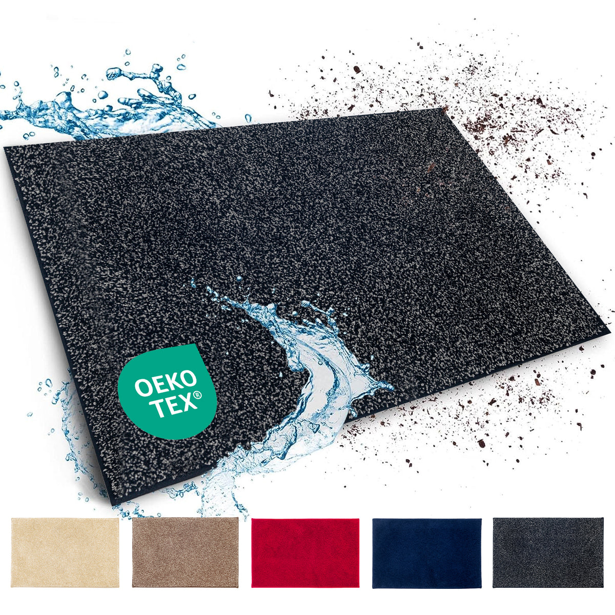 Tapis anti-salissures | Nasa | Tapis de sol souple et absorbant en polyester avec dessous antidérapant | Différentes couleurs et tailles disponibles