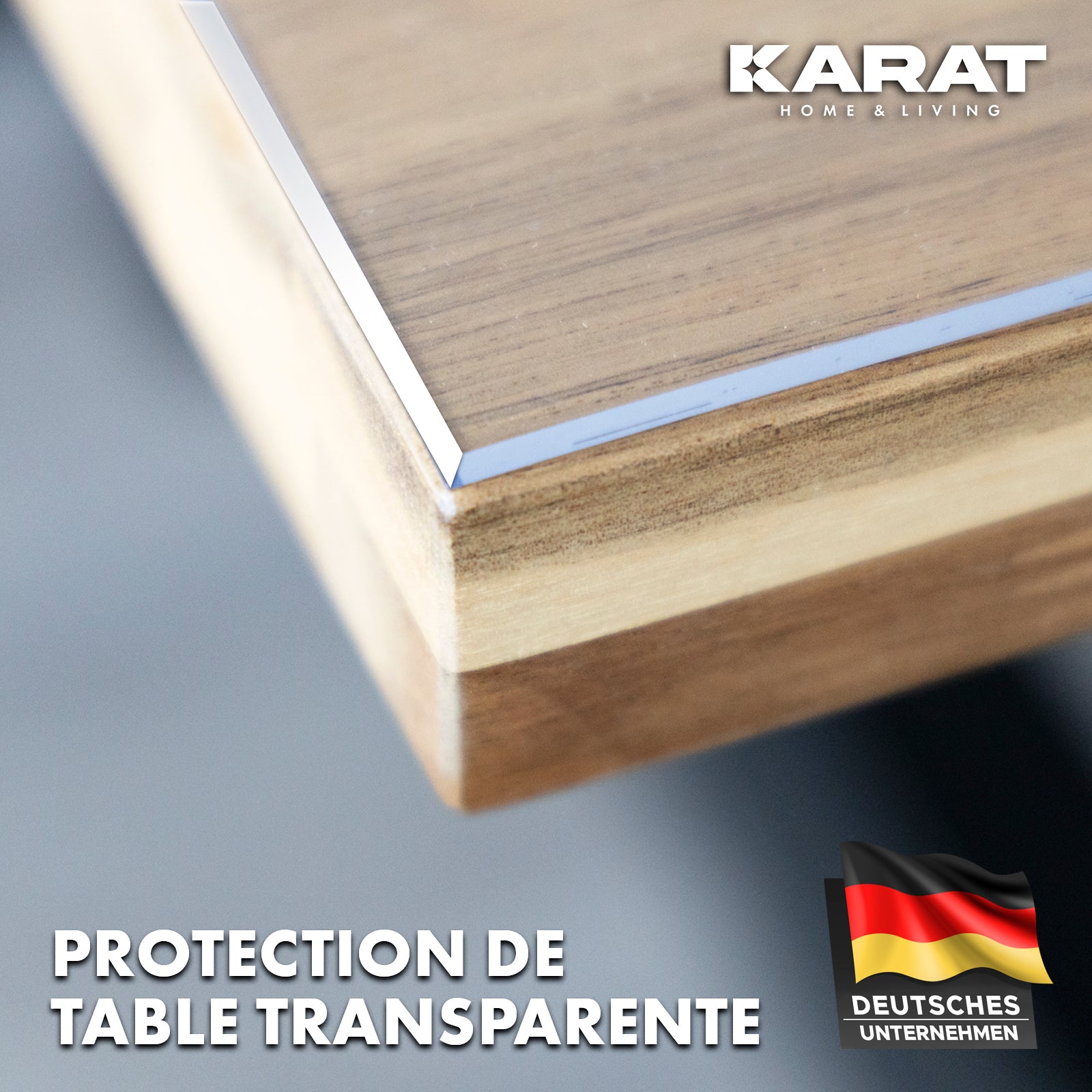 Nappe Transparente épaisse pour Table avec Bord biseauté | Crystal | Compatible Contact Alimentaire | Découpe personnalisée